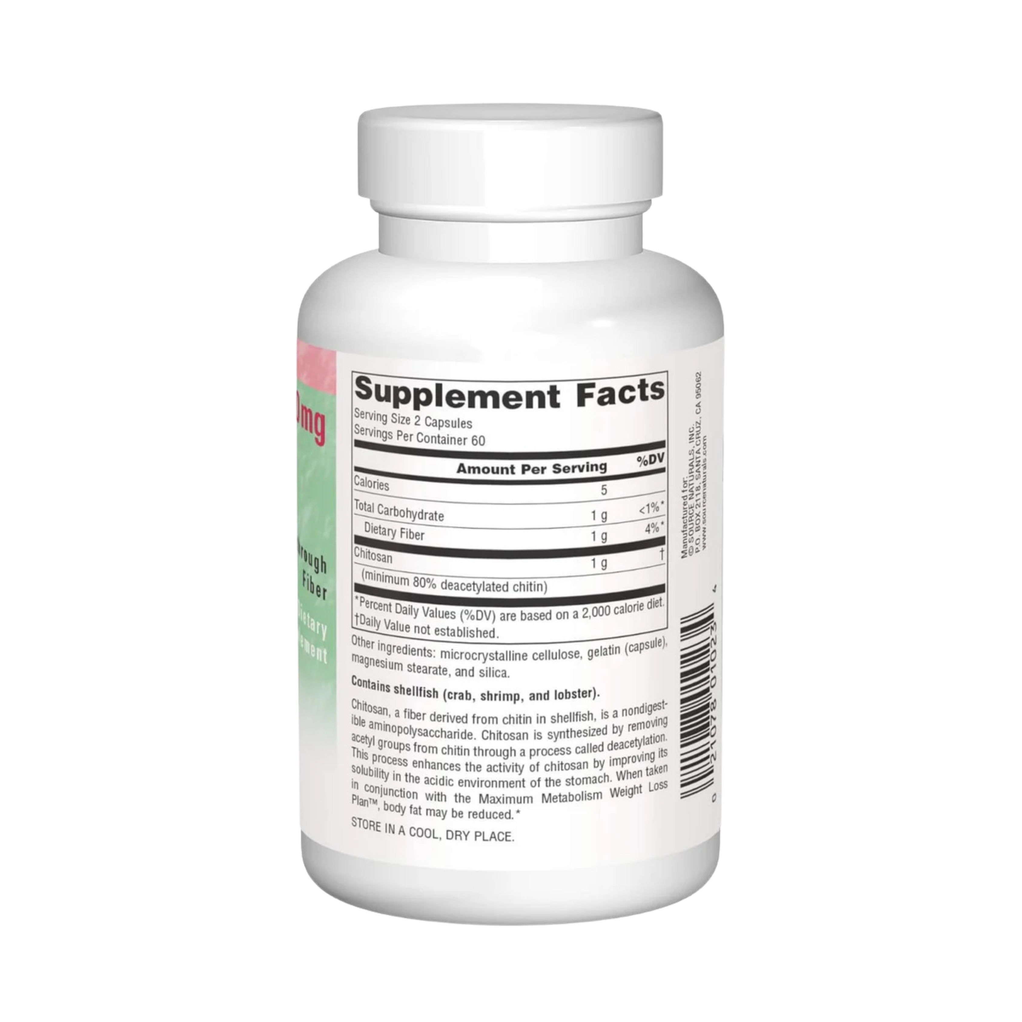 Source Naturals, Diet Chitosan, 500 Mg, 120 Capsules