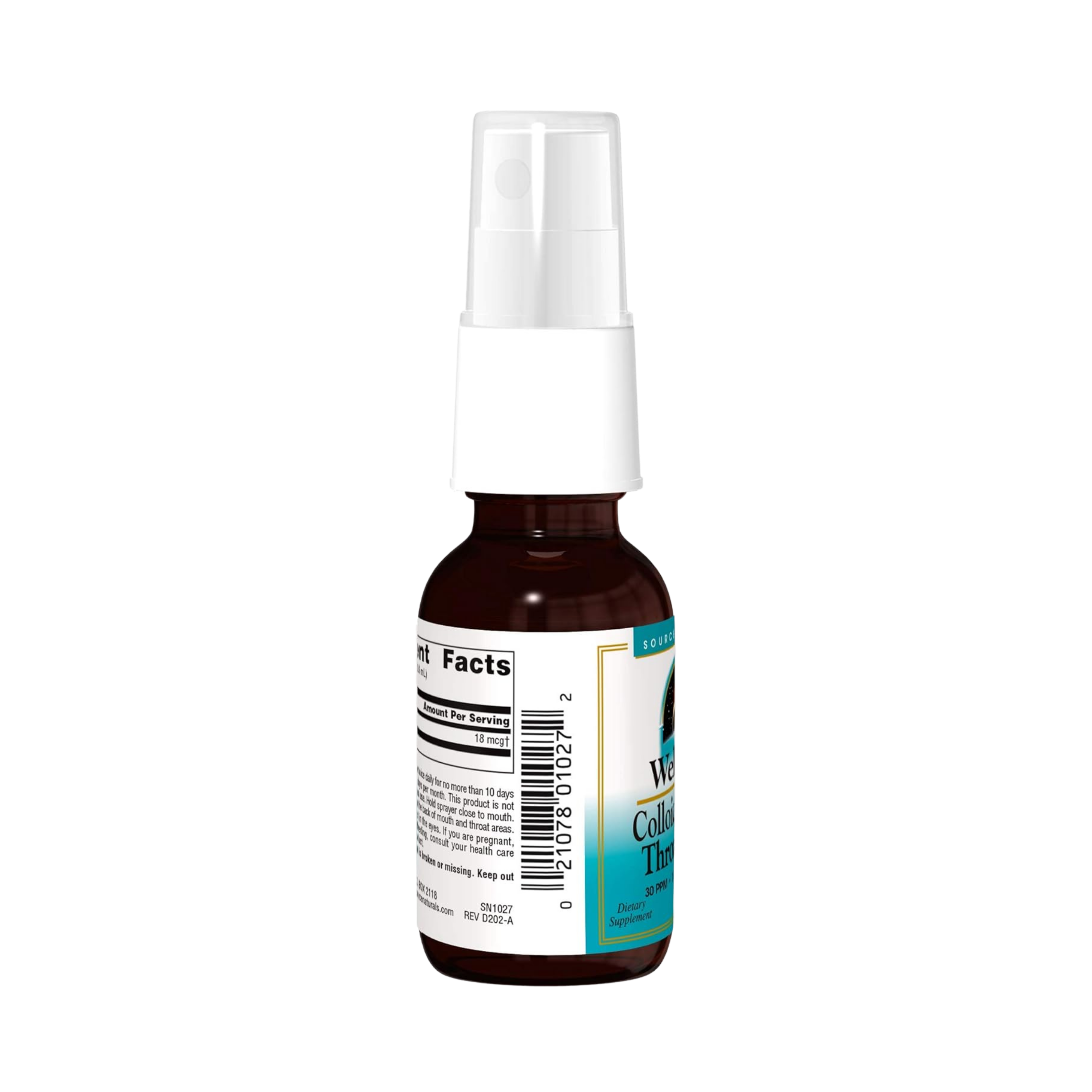Source Naturals, Wellness Colloidal Silver Throat Spray, 30 ppm, 1 Fl Oz Liquid