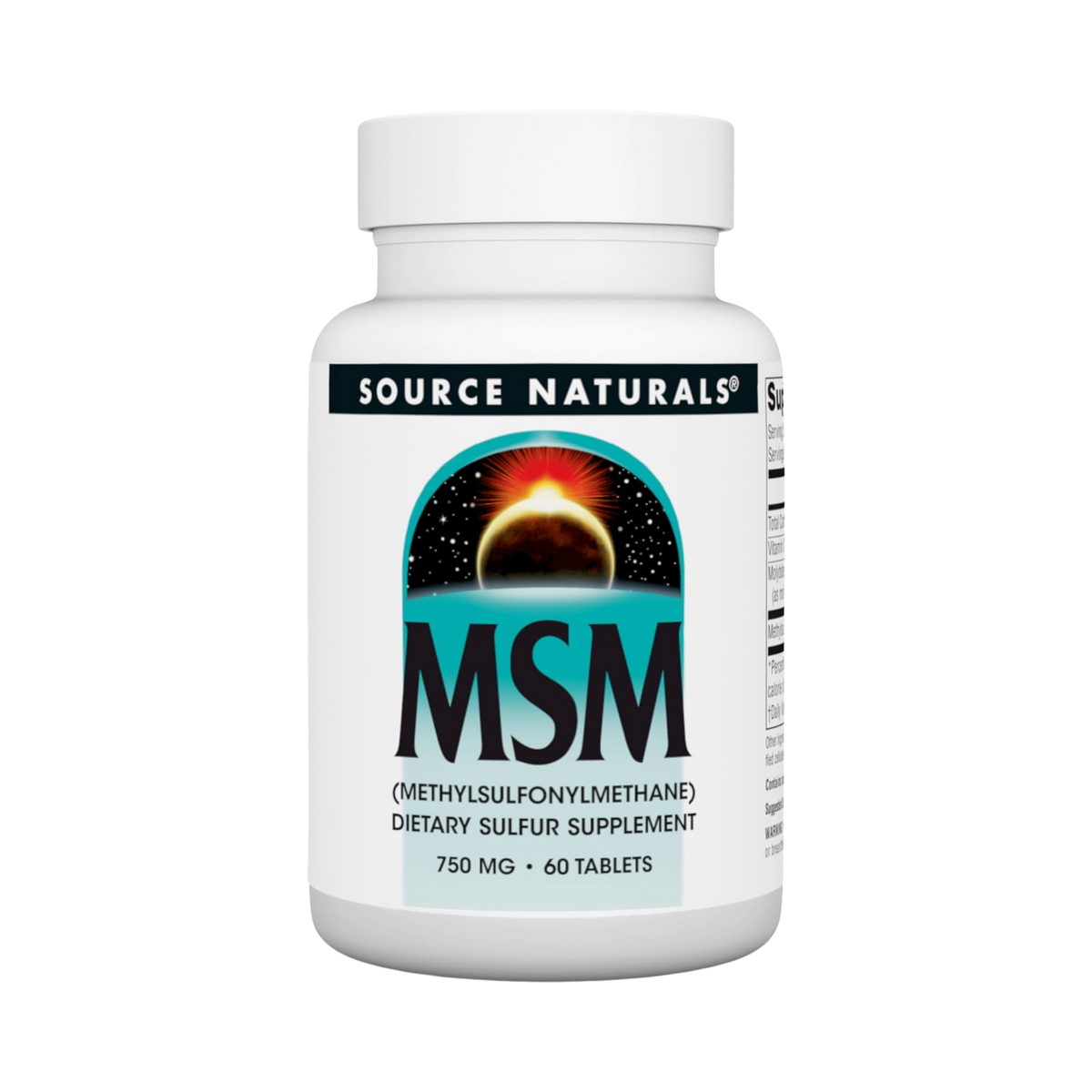 Source Naturals, MSM with Vitamin C, 750 Mg, 60 Tablets
