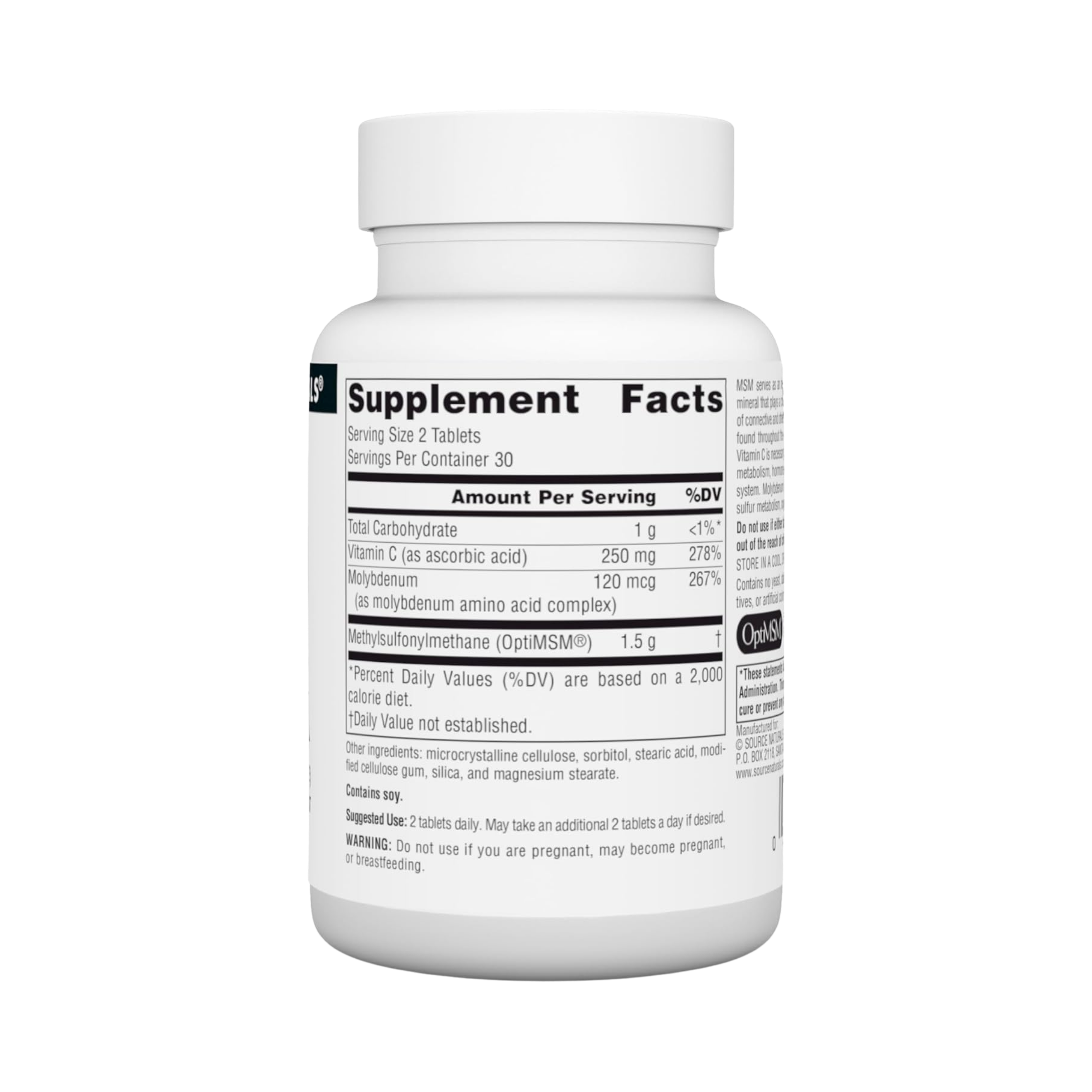Source Naturals, MSM with Vitamin C, 750 Mg, 60 Tablets