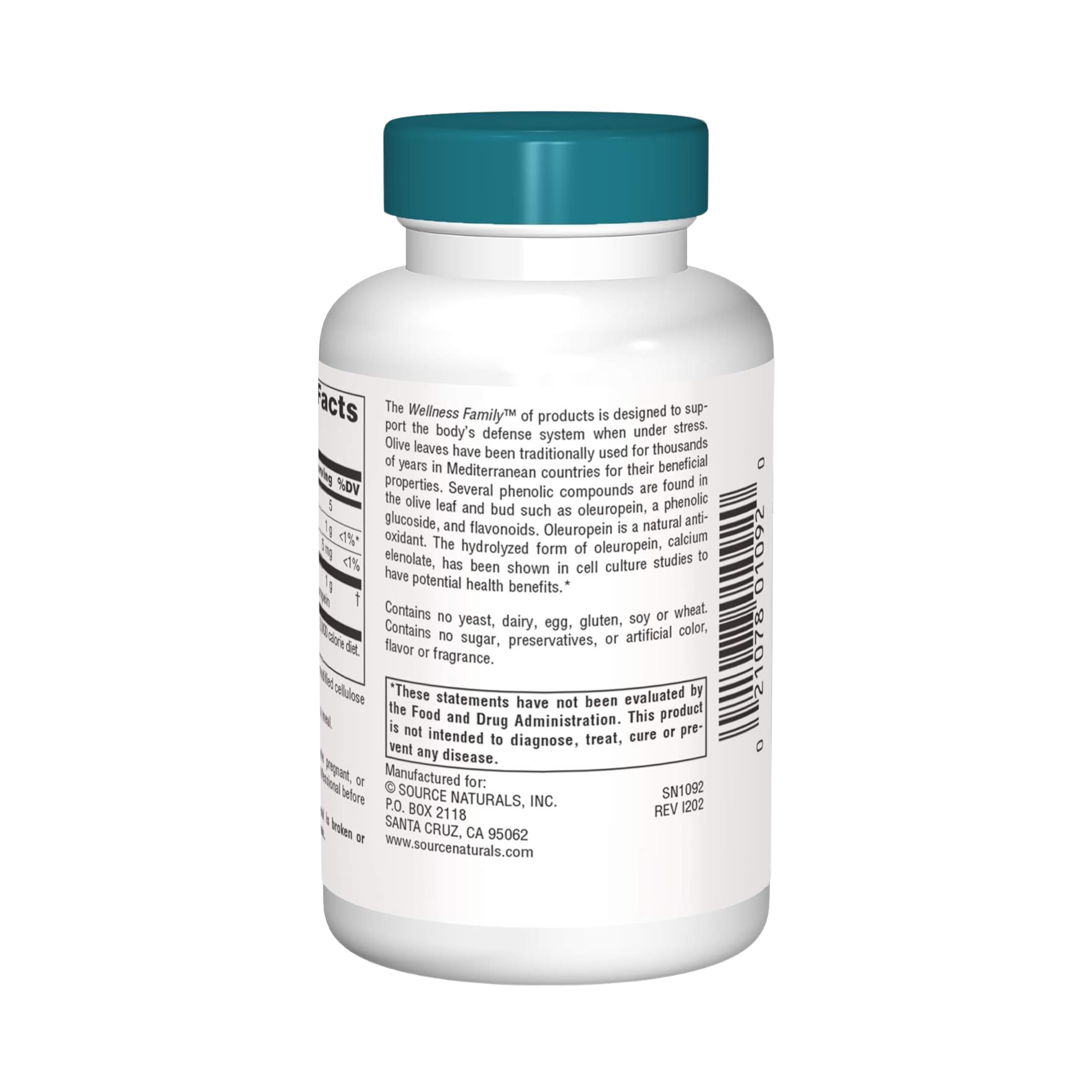 Source Naturals, Wellness Olive Leaf, 60 Tablets