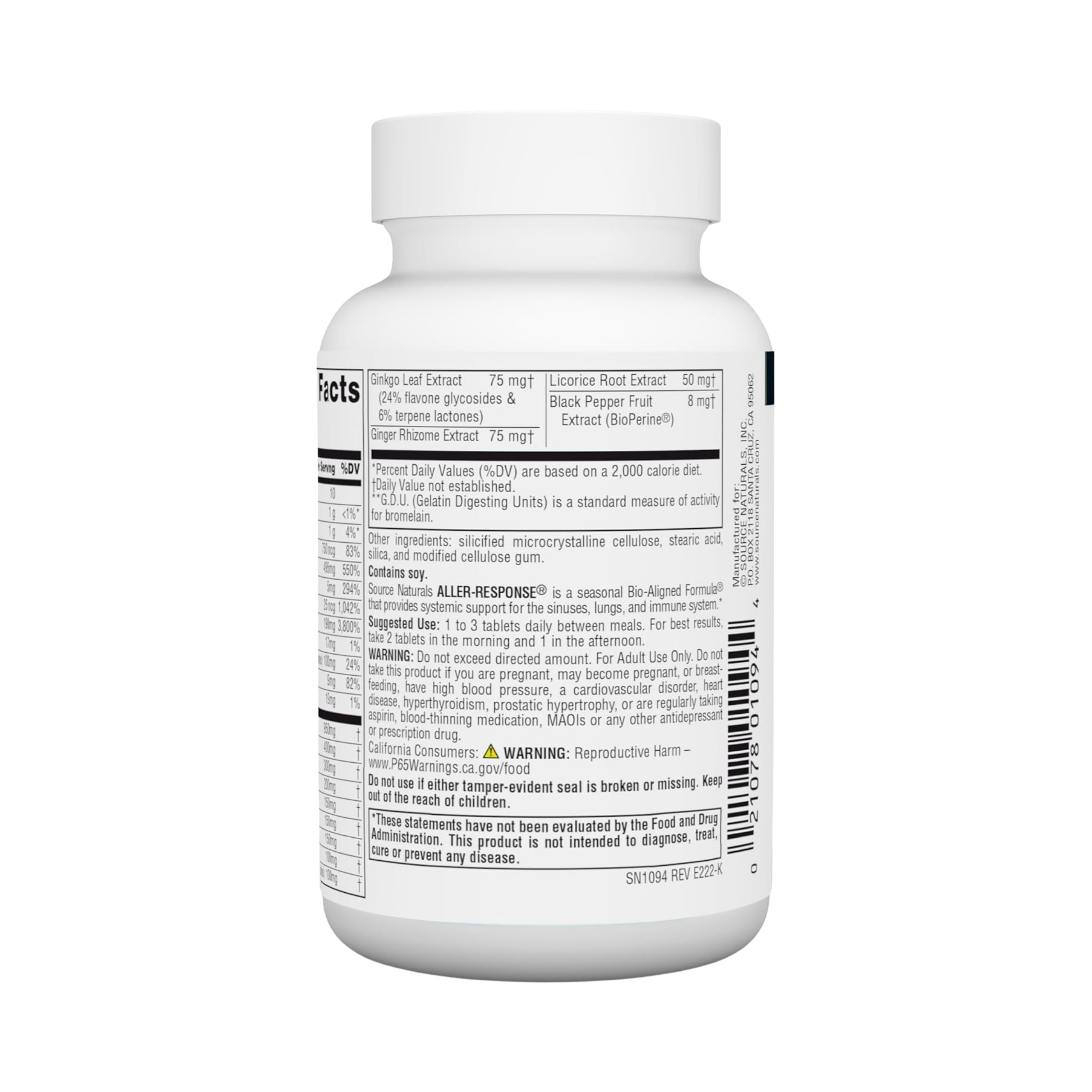 Source Naturals, Aller-Response, 45 Tablets
