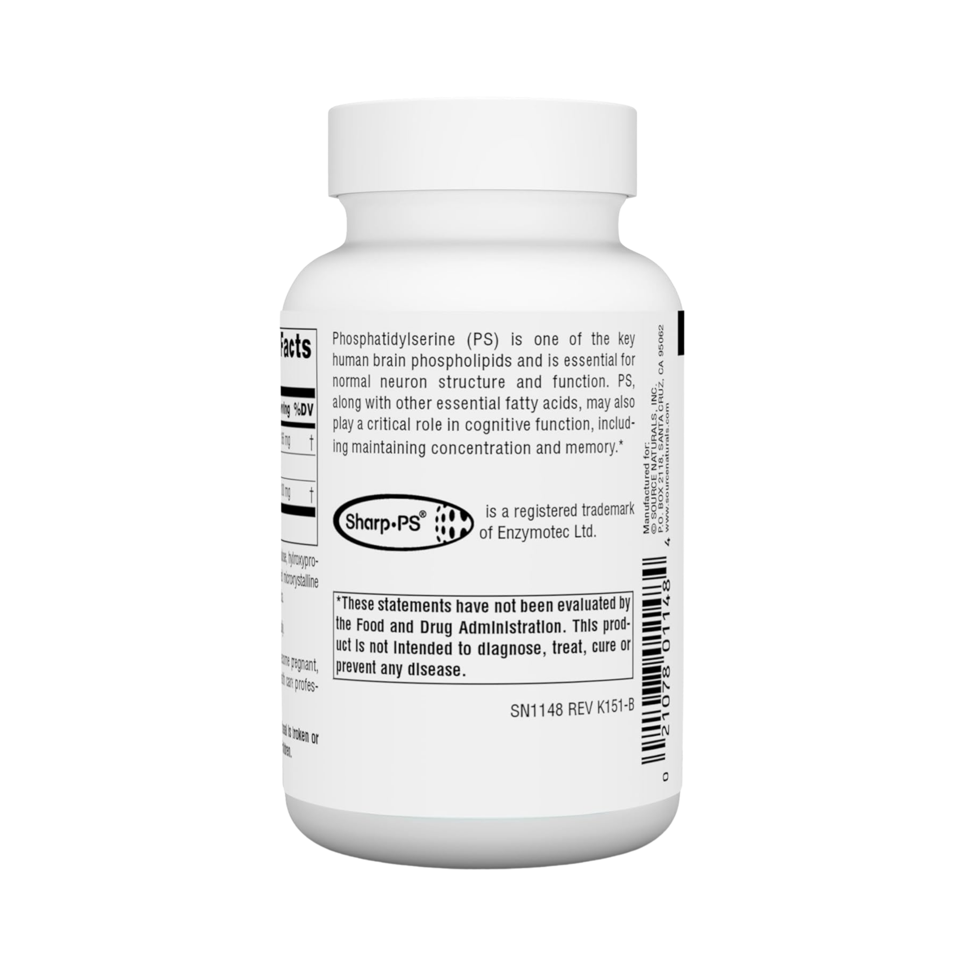Source Naturals, Phosphatidyl Serine 100, 100 Mg, 60 Capsules