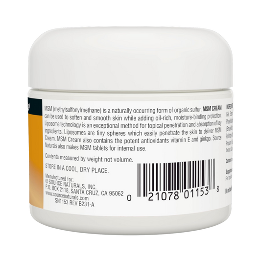 Source Naturals, MSM Cream, 2 Oz