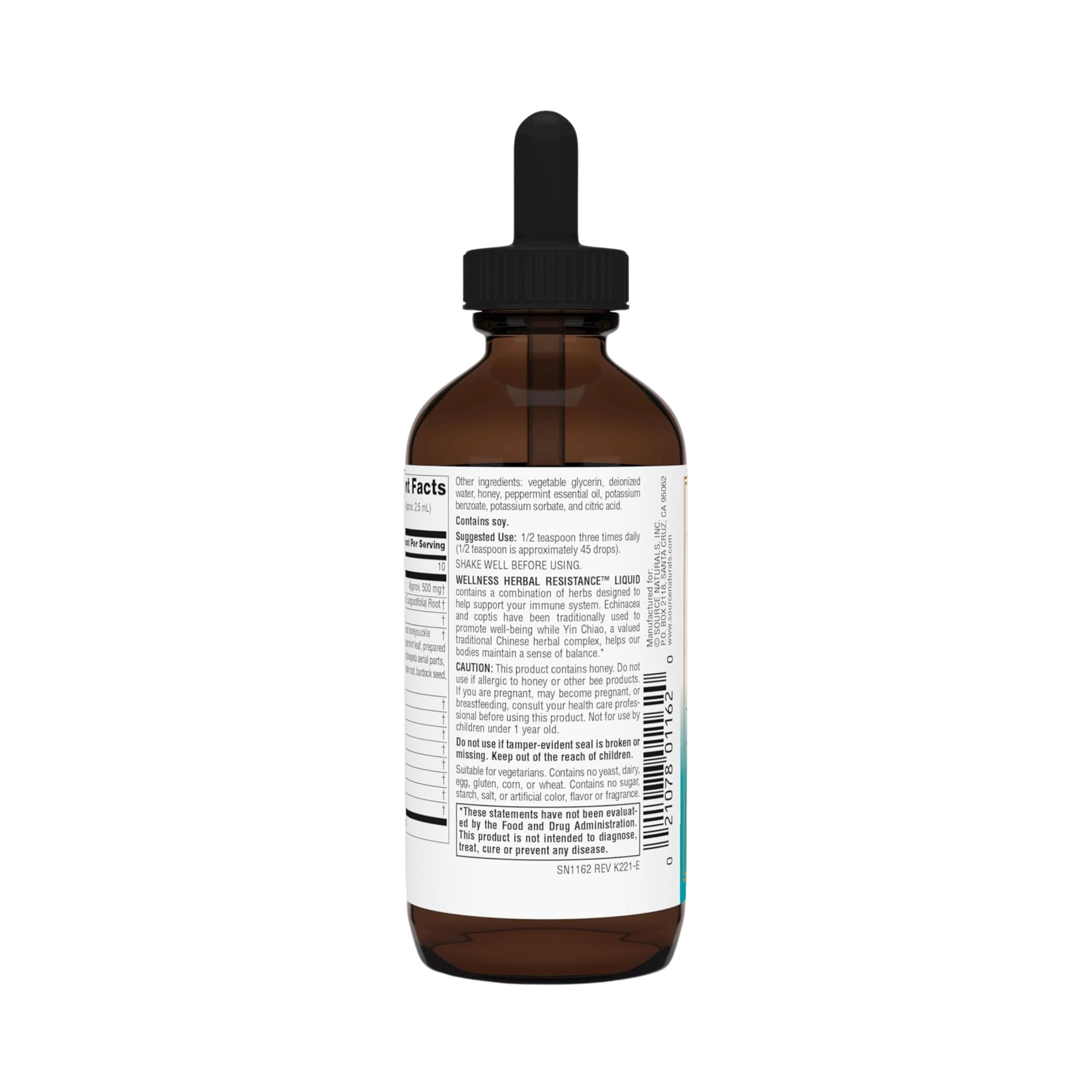 Source Naturals, Wellness Herbal Resistance, 4 Oz Alcohol Free Liquid