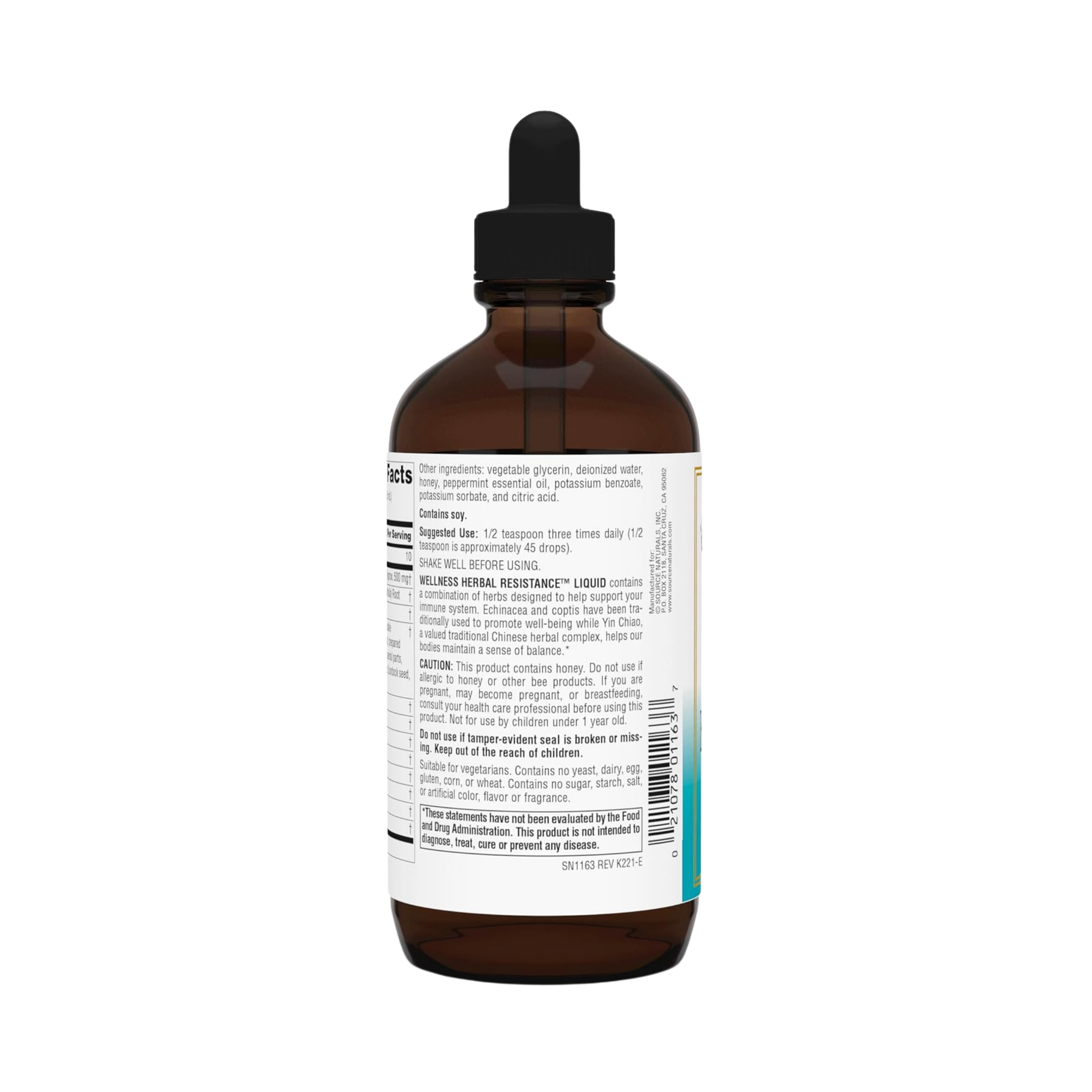 Source Naturals, Wellness Herbal Resistance, 8 Oz Alcohol Free Liquid