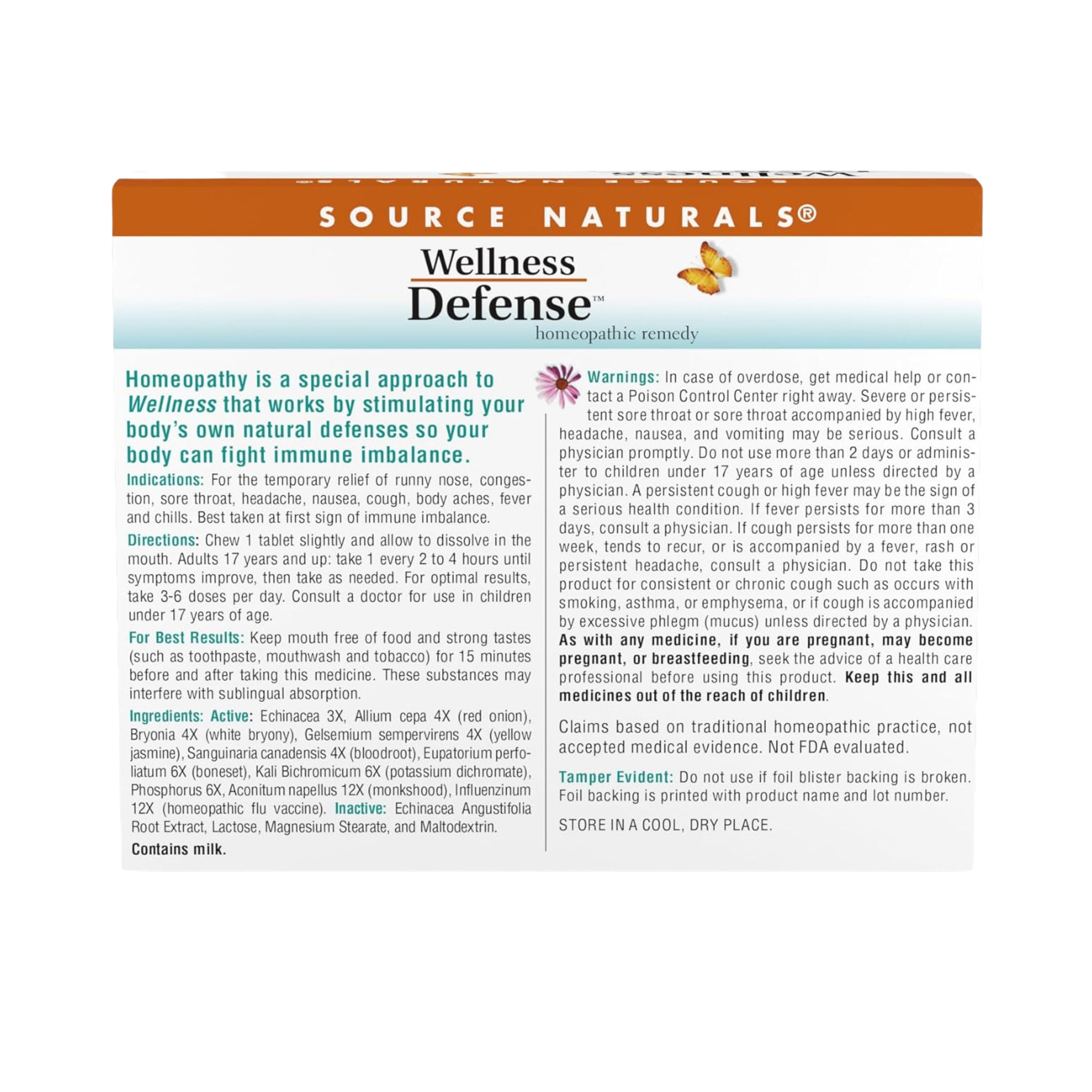 Source Naturals, Wellness Defense, 48 Tablets
