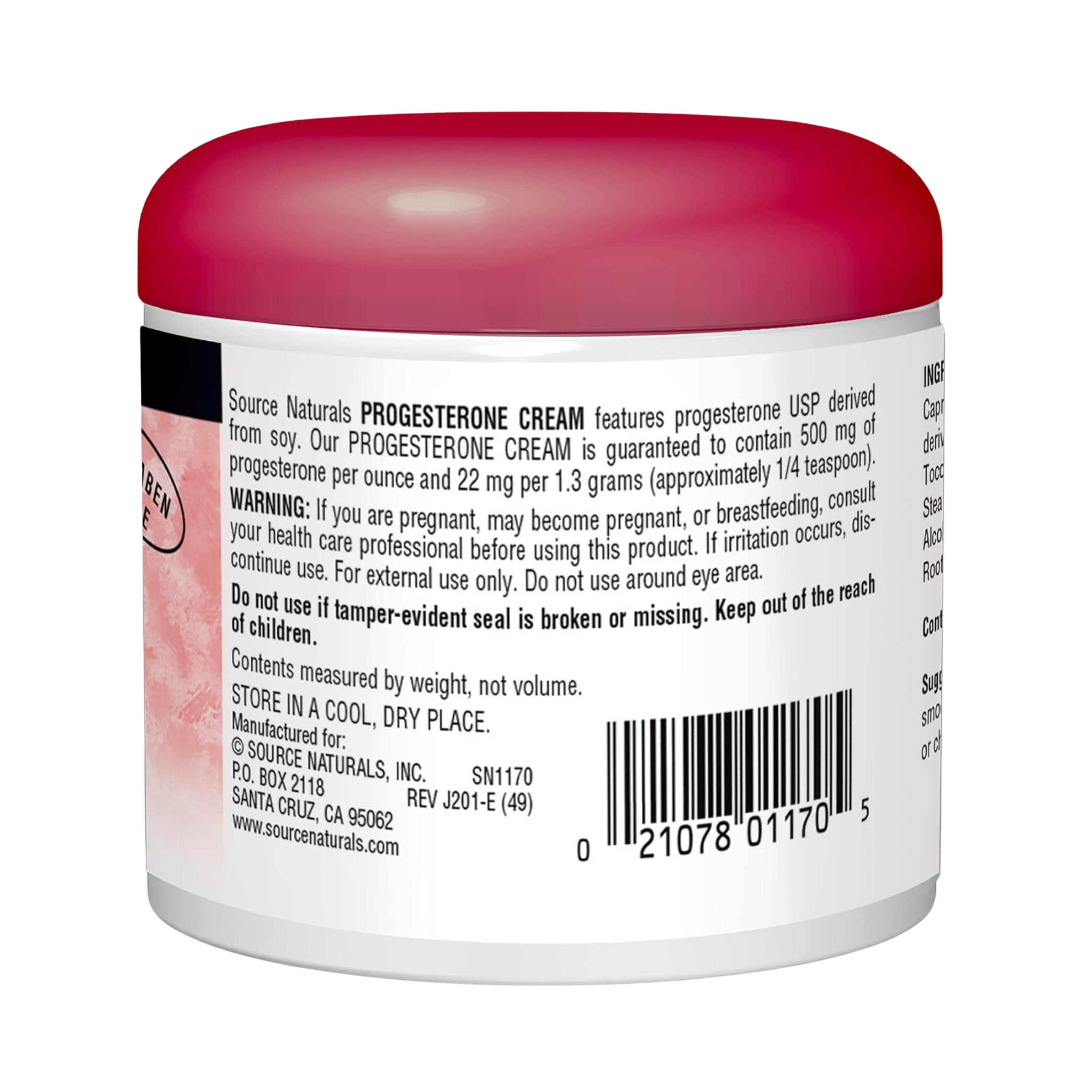 Source Naturals, Progesterone Cream, 4 Oz Jar