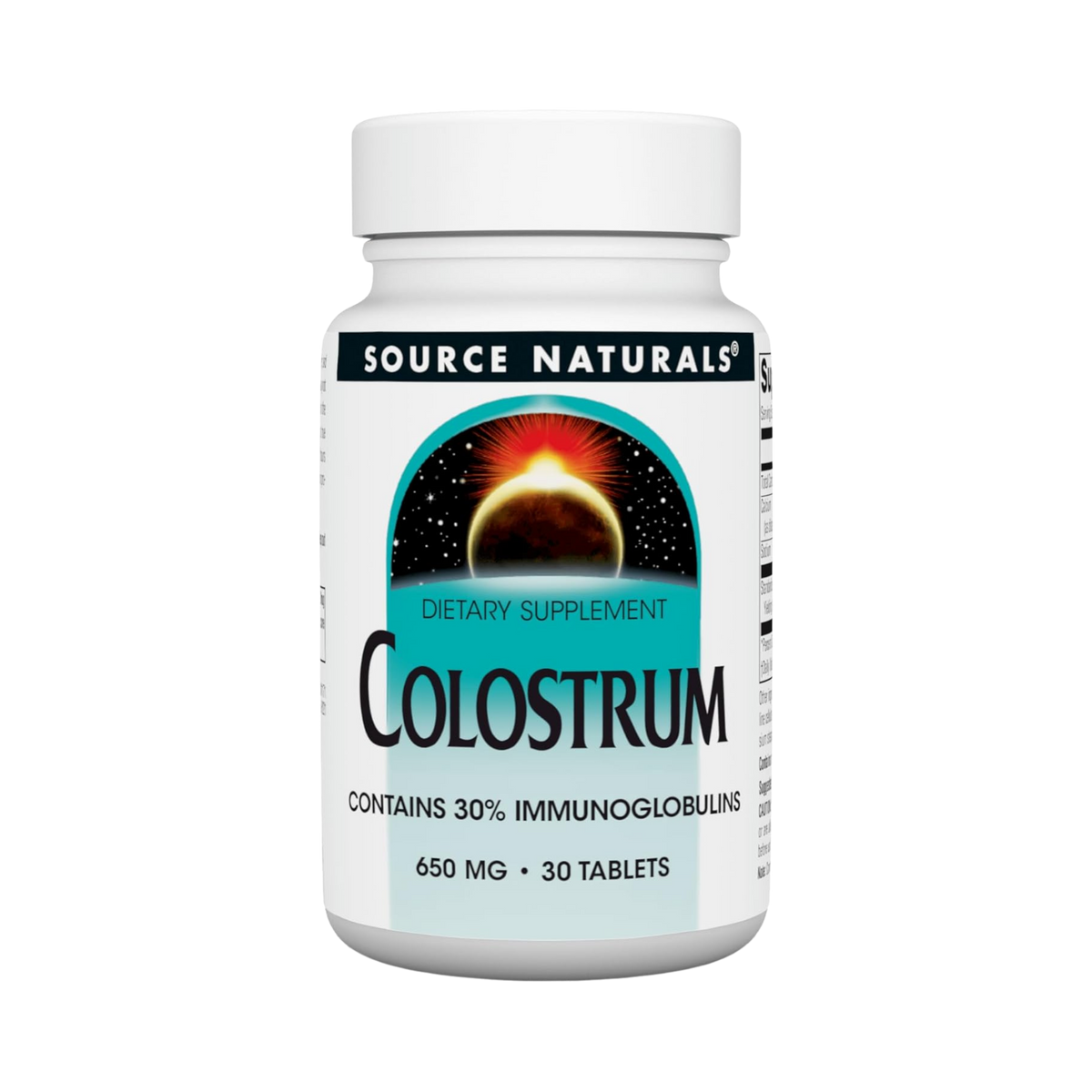 Source Naturals, Colostrum, 650 Mg, 30 Tablets