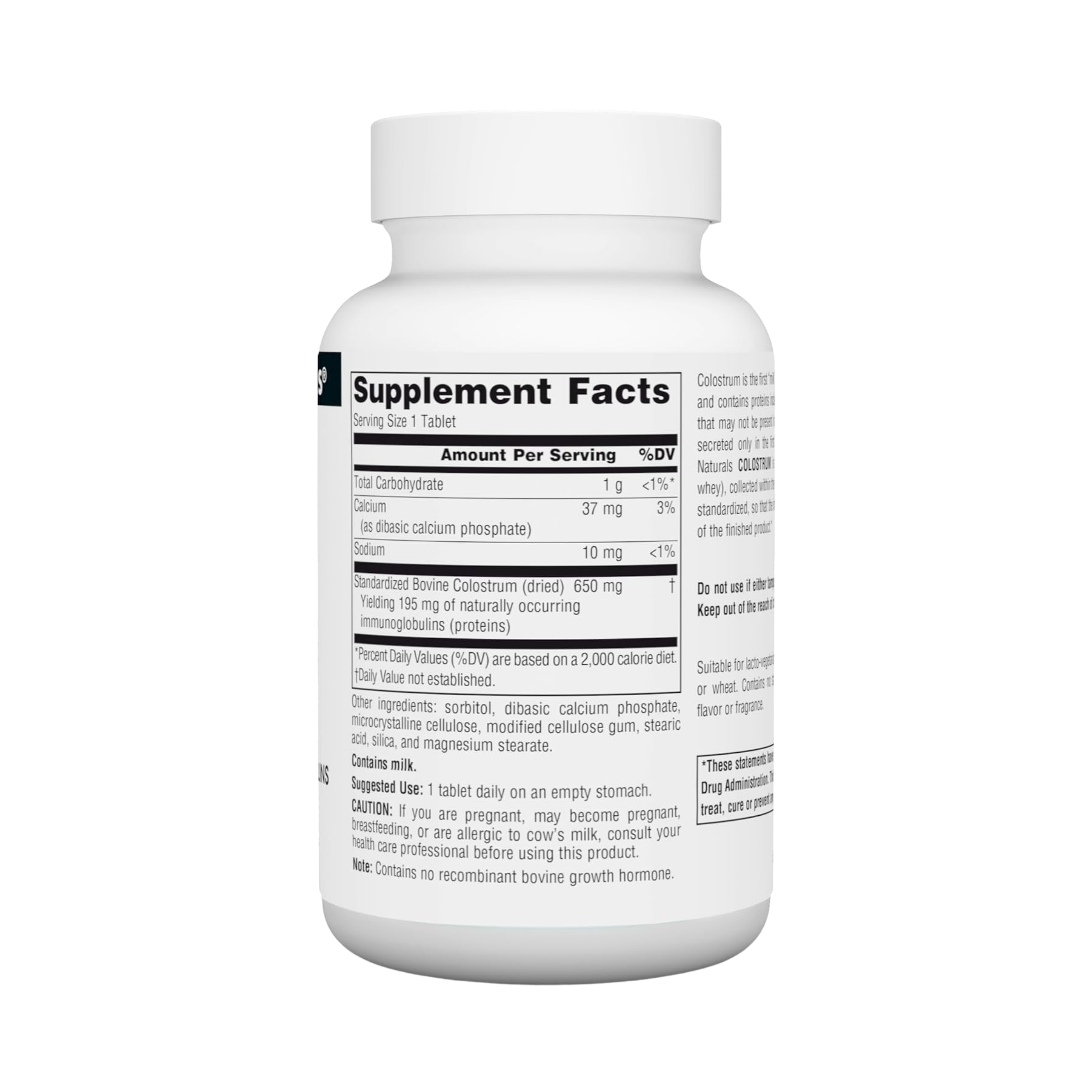 Source Naturals, Colostrum, 650 Mg, 60 Tablets
