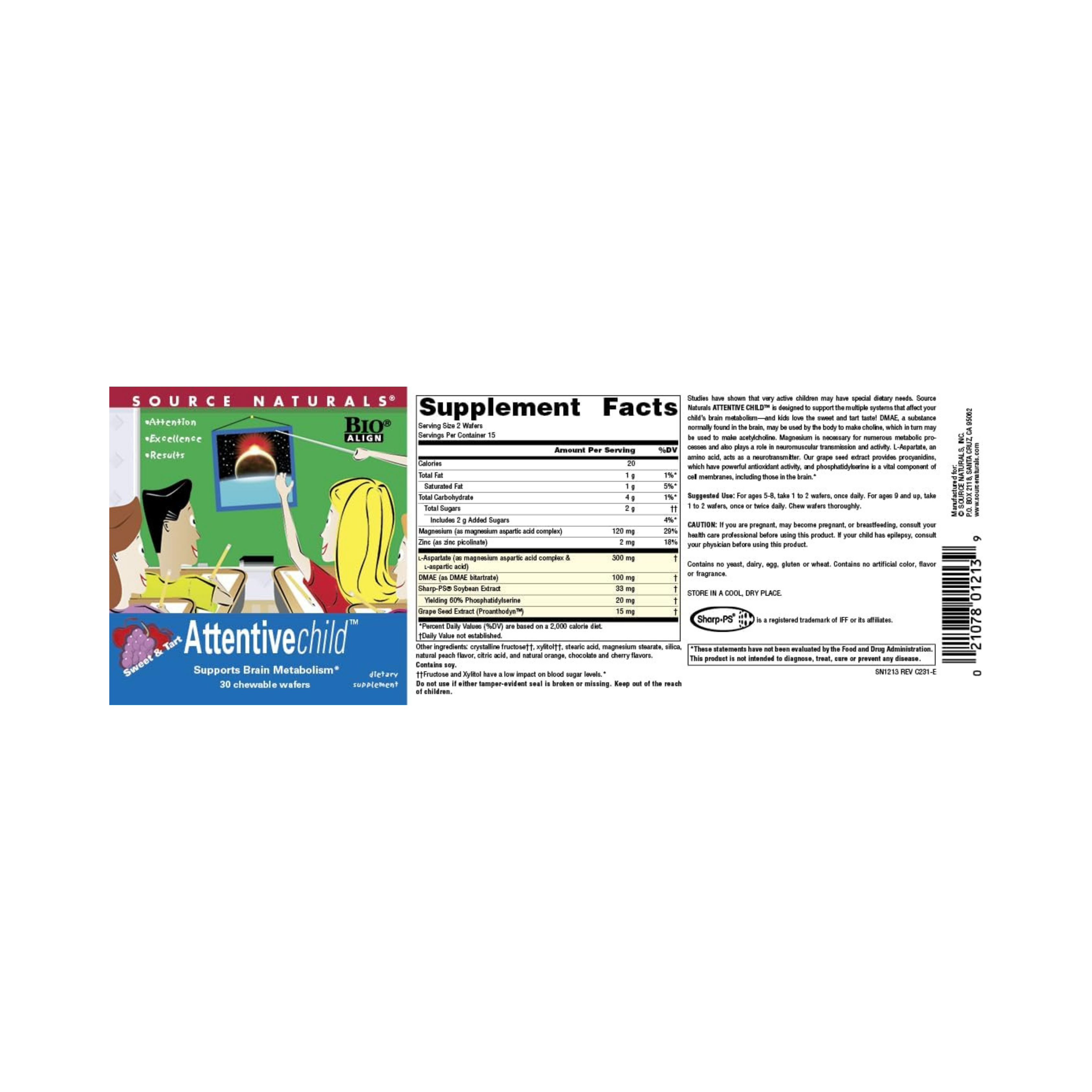 Source Naturals, Attentive Child, 30 Fruit Wafers
