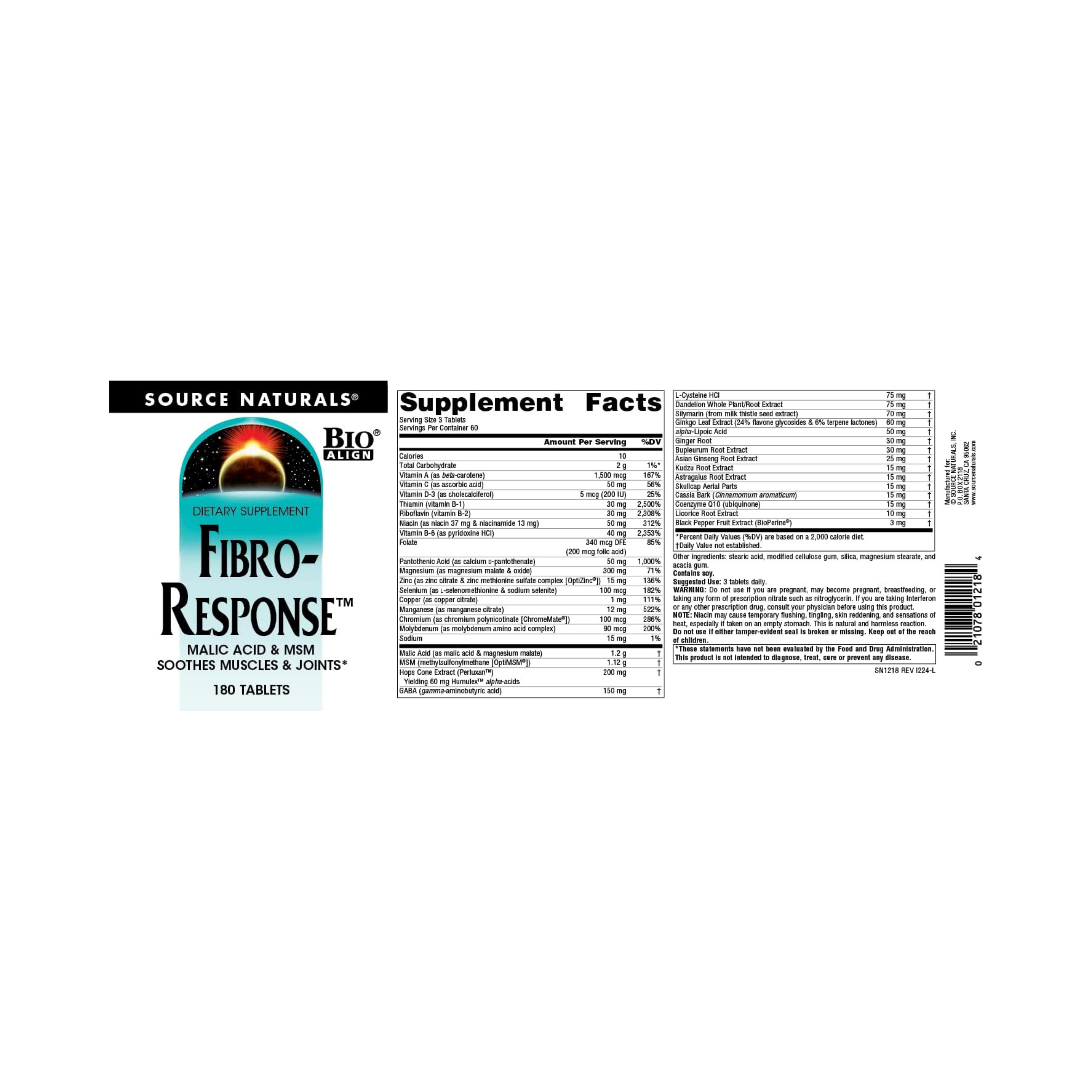 Source Naturals, Fibro-Response, 180 Tablets