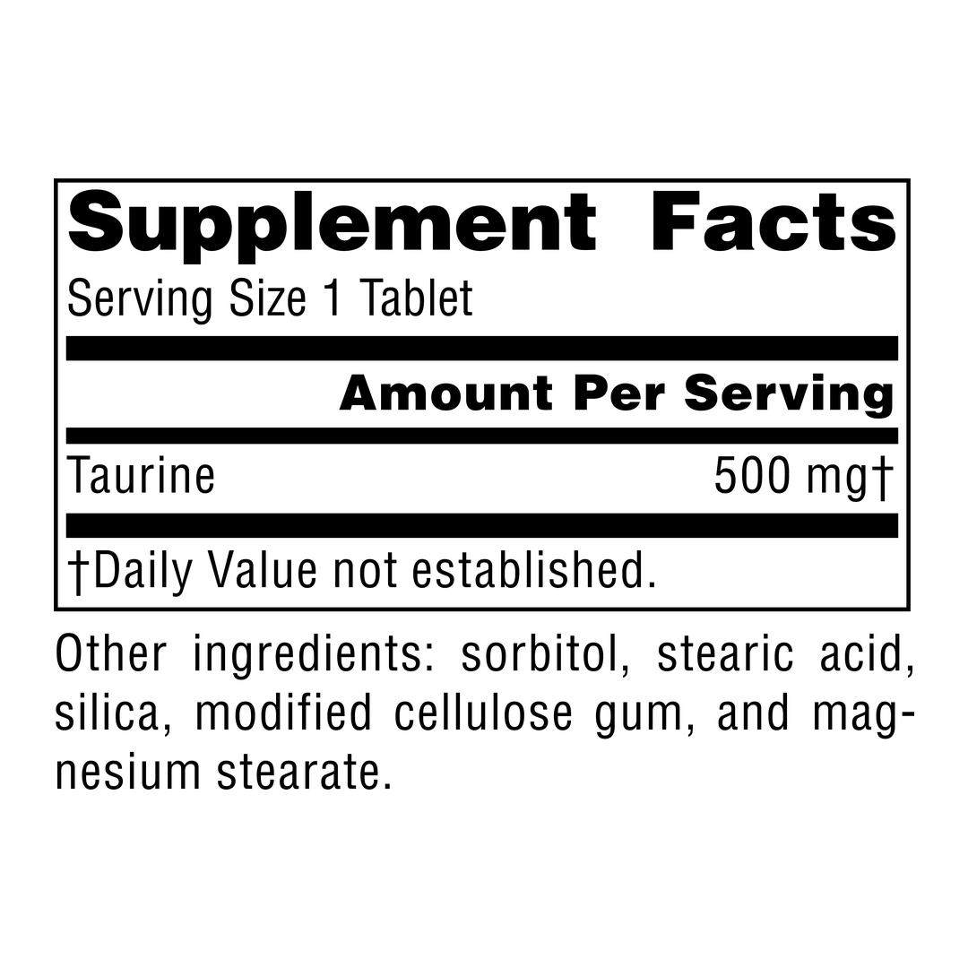 Source Naturals, Taurine, 500 Mg, 60 Tablets