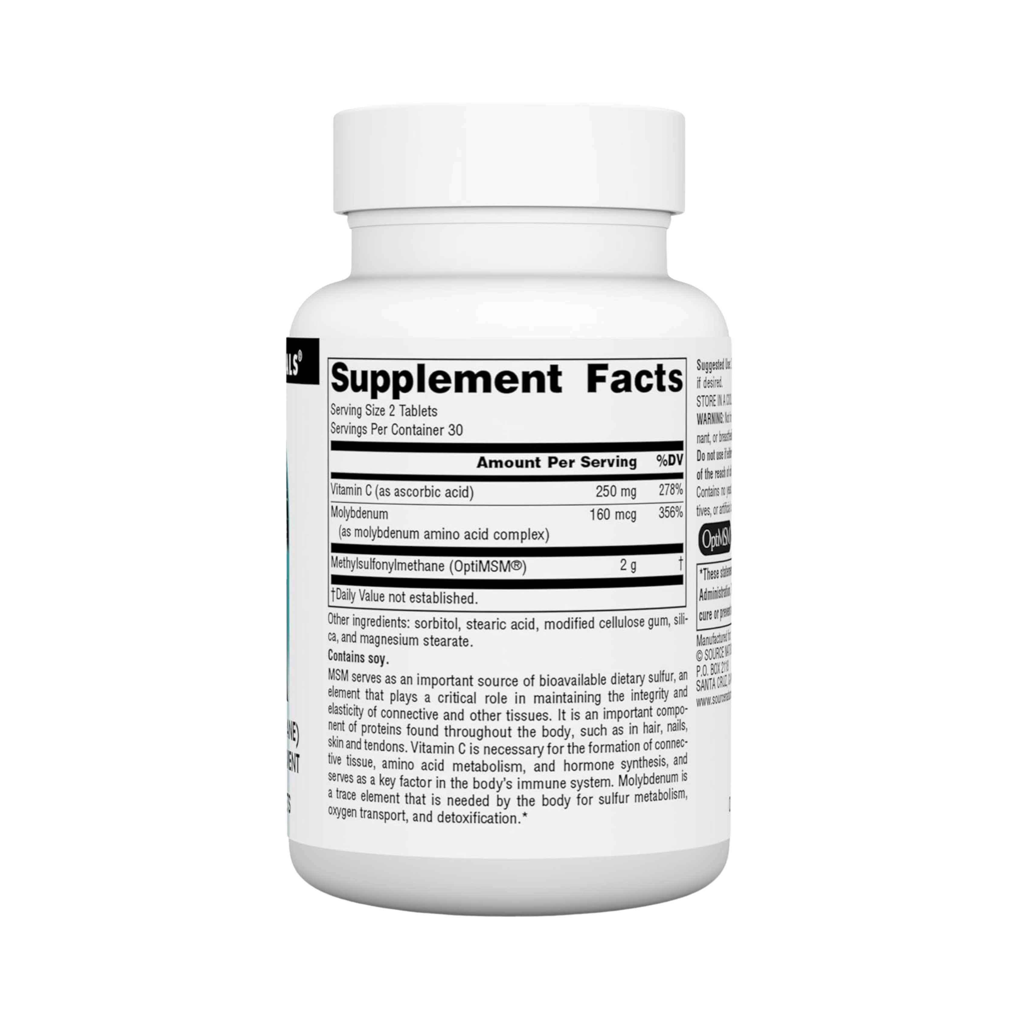 Source Naturals, MSM with Vitamin C, 1000 Mg, 60 Tablets