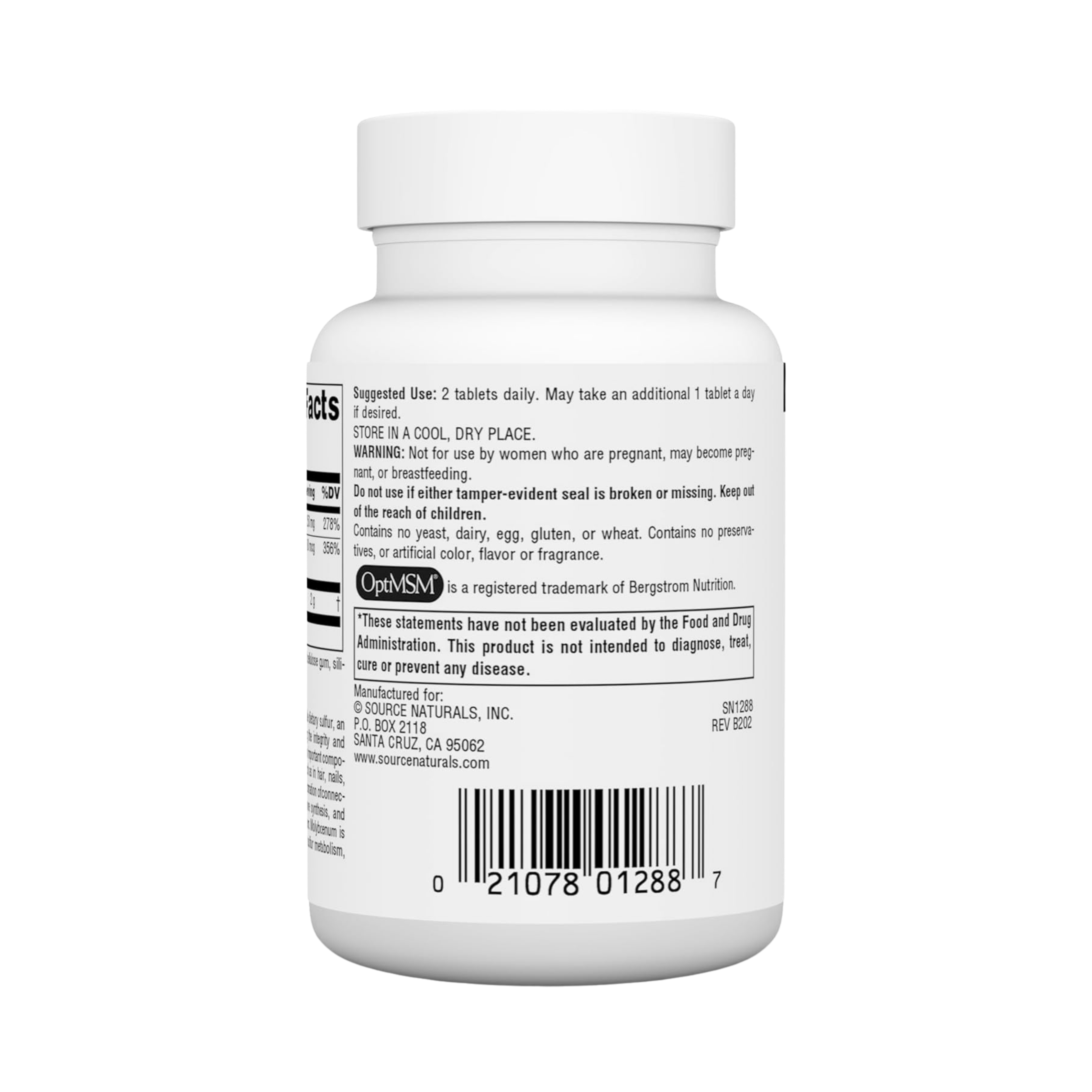 Source Naturals, MSM with Vitamin C, 1000 Mg, 60 Tablets