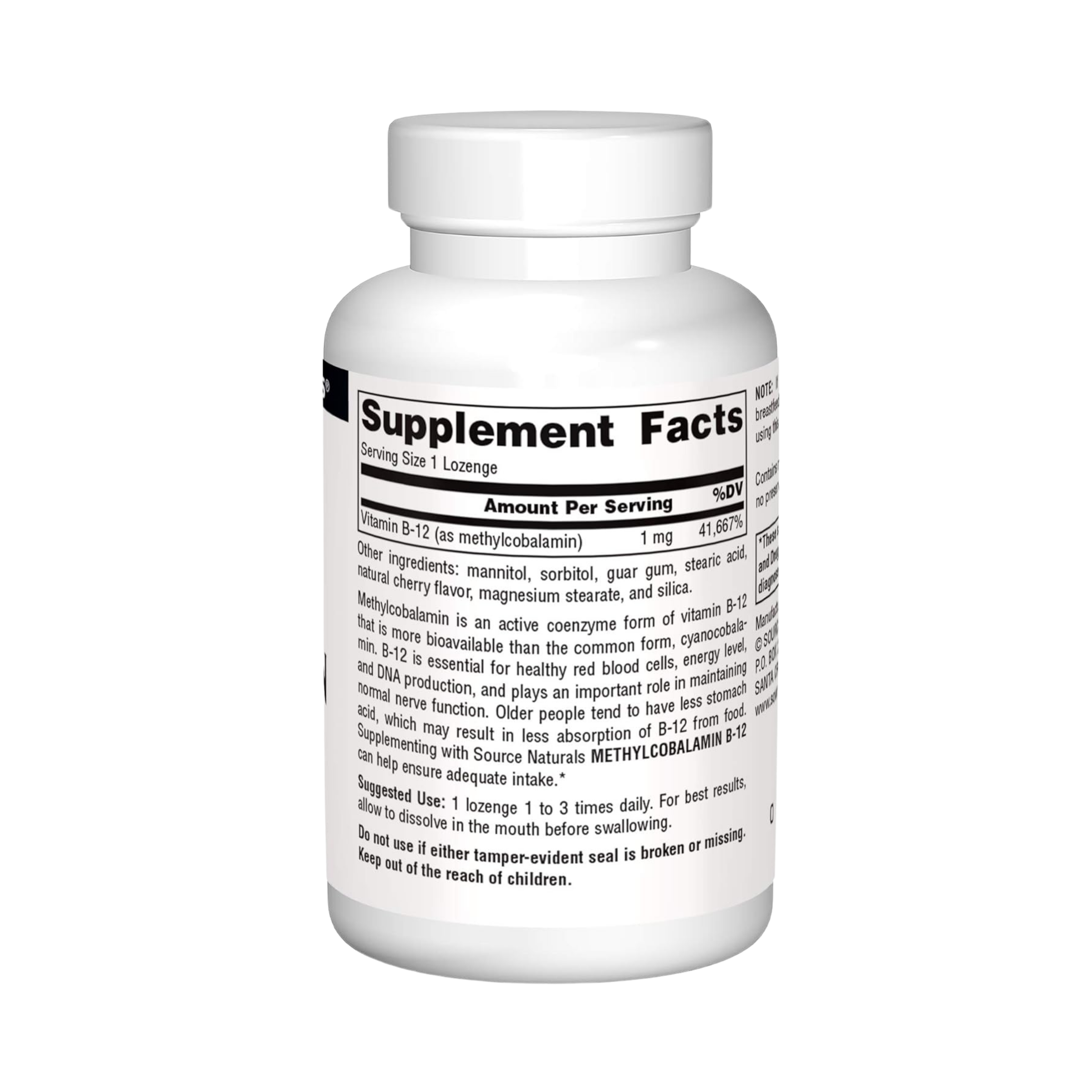 Source Naturals, MethylCobalamin, 1 Mg, 120 Cherry Lozenge