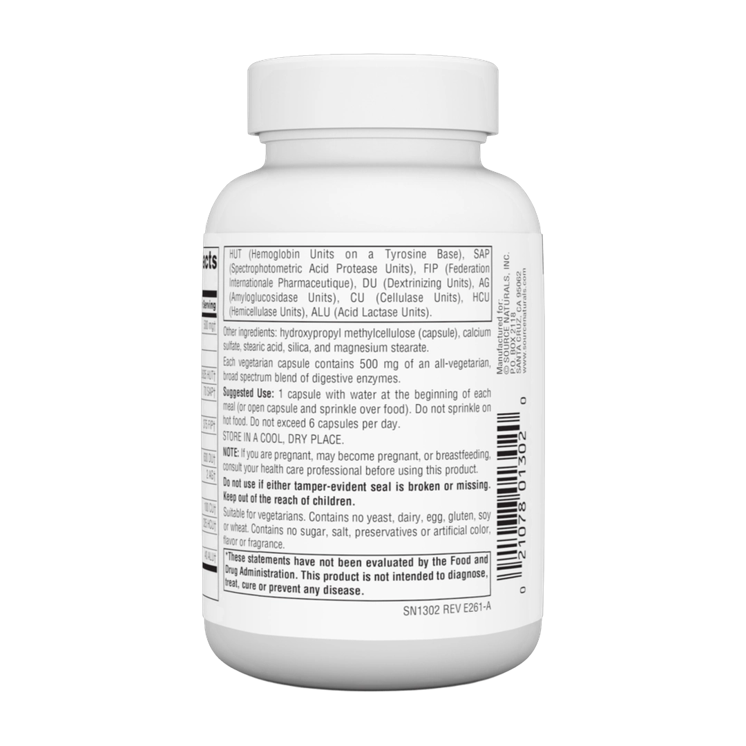 Source Naturals, Essential Enzymes Daily, 500 Mg, 120 Vegi Capsules