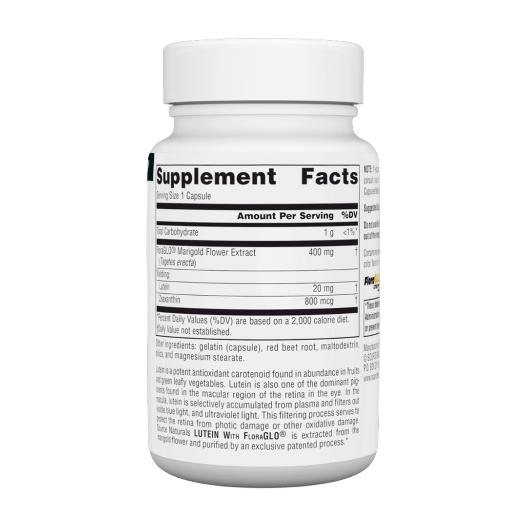 Source Naturals, Lutein with FloraGLO, 20 Mg, 30 Capsules