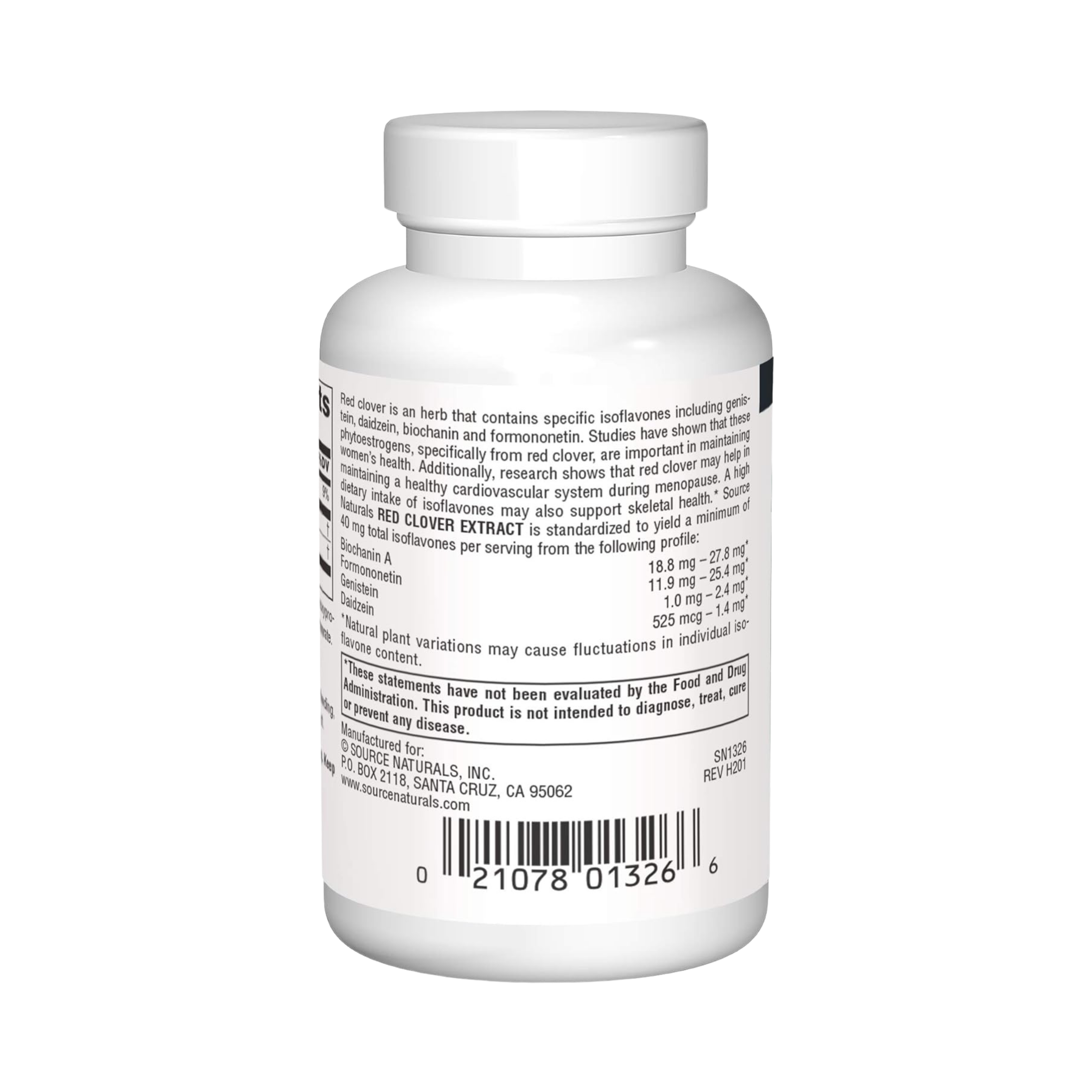 Source Natuarls, Red Clover Extract, 500 Mg, 60 Tablets