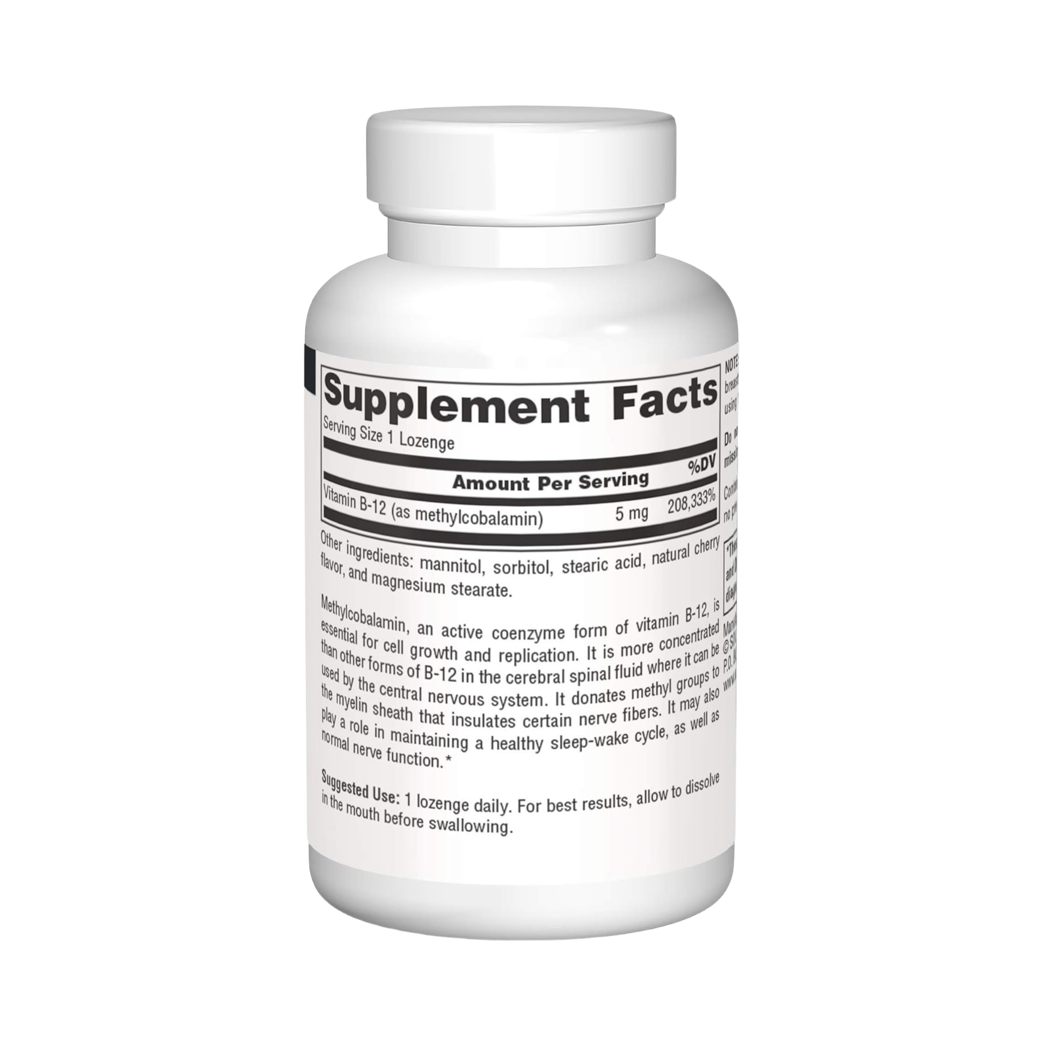Source Naturals, MethylCobalamin, 5 Mg Cherry, 60 Lozenge