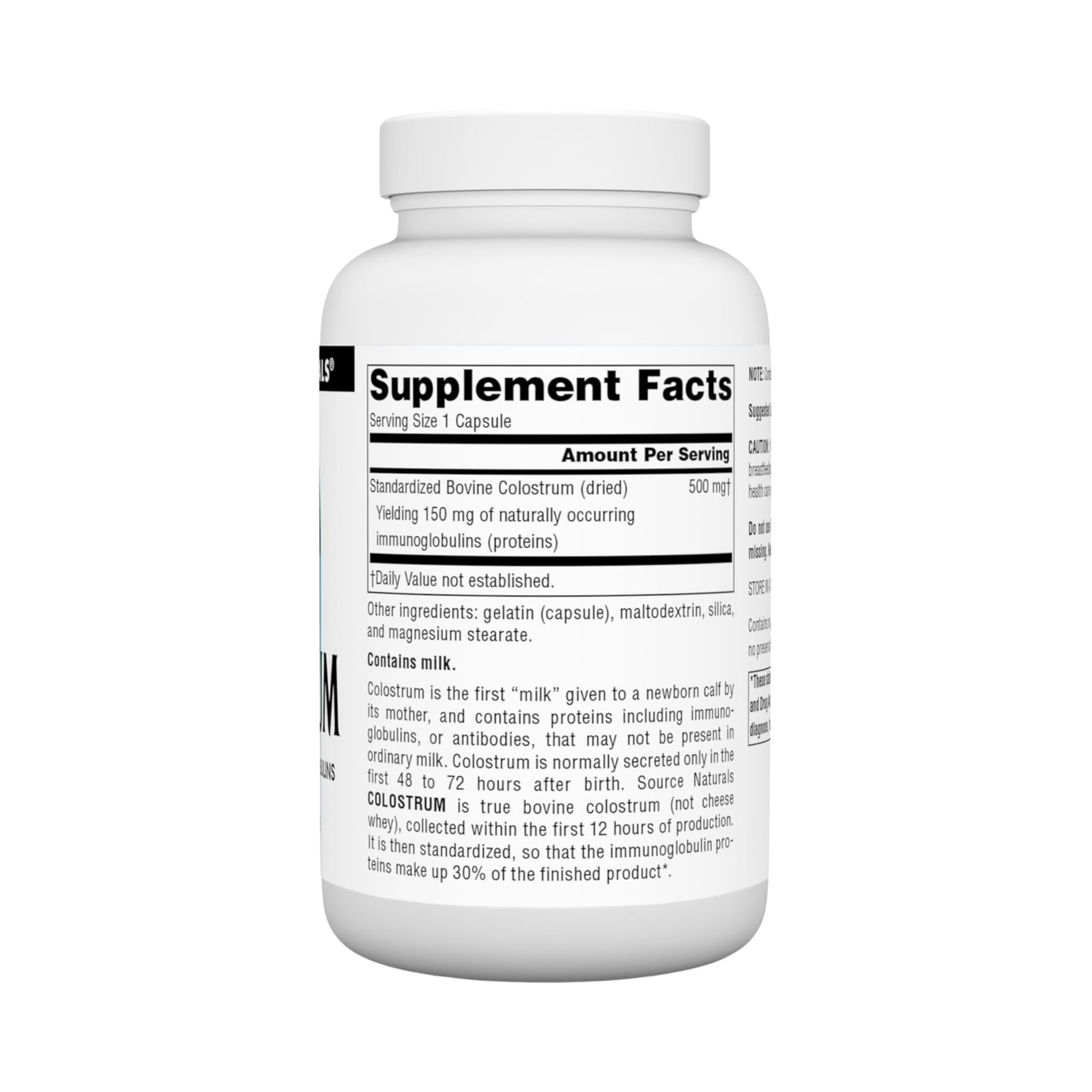 Source Naturals, Colostrum, 500 Mg, 120 Capsules