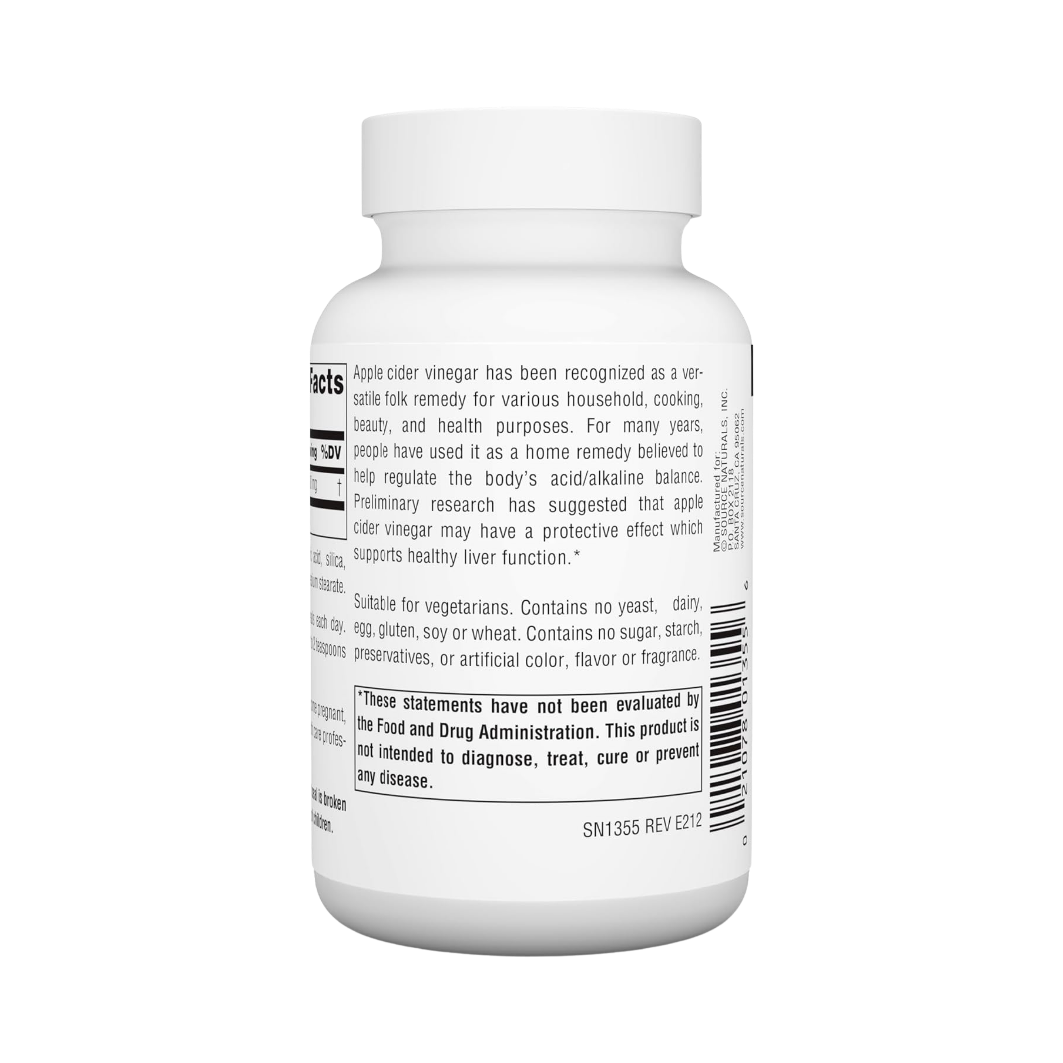 Source Naturals, Apple Cider Vinegar, 500 Mg, 90 Tablets