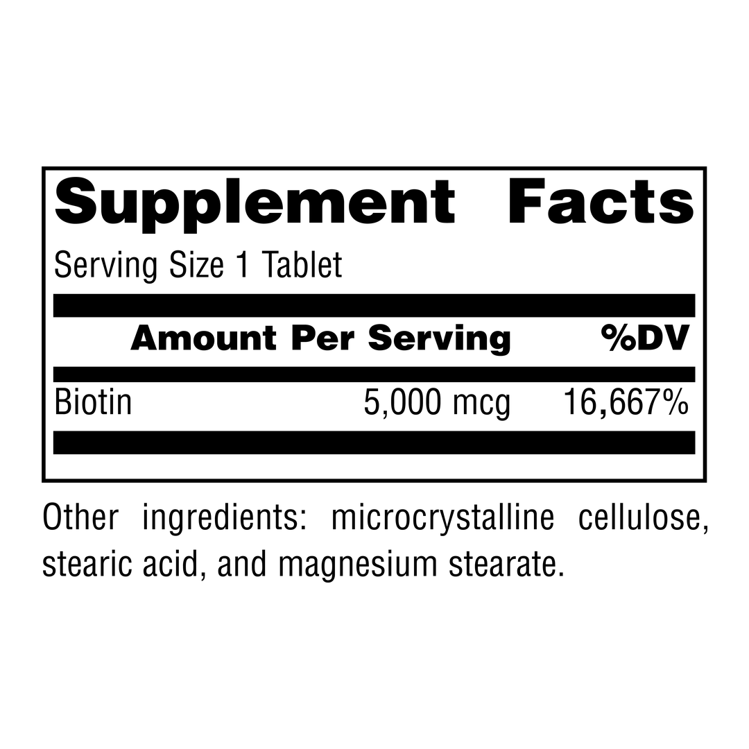 Source Naturals, Biotin, 5000 Mcg, 60 Tablets