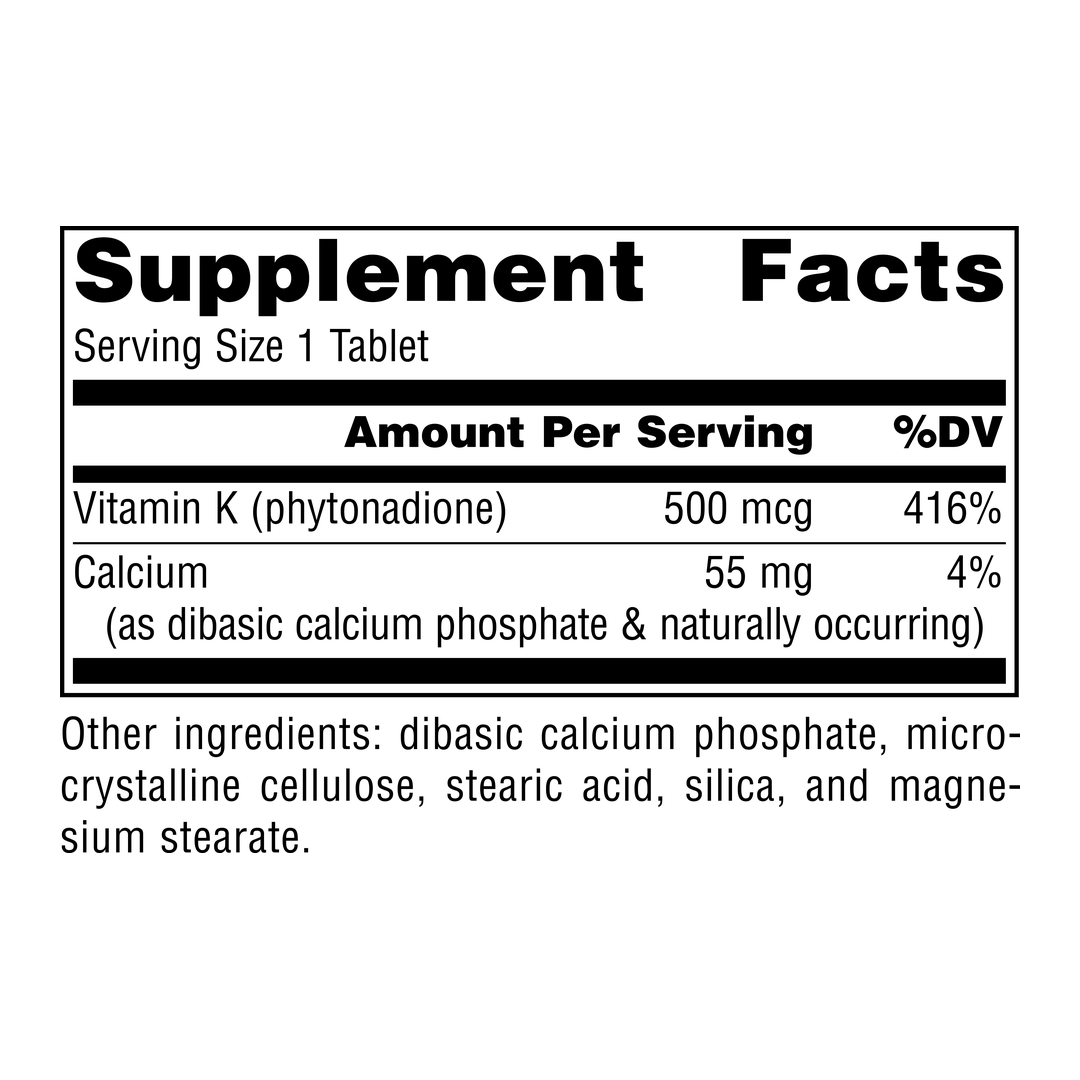 Source Naturals, Vitamin K, 500 Mcg, 200 Tablets
