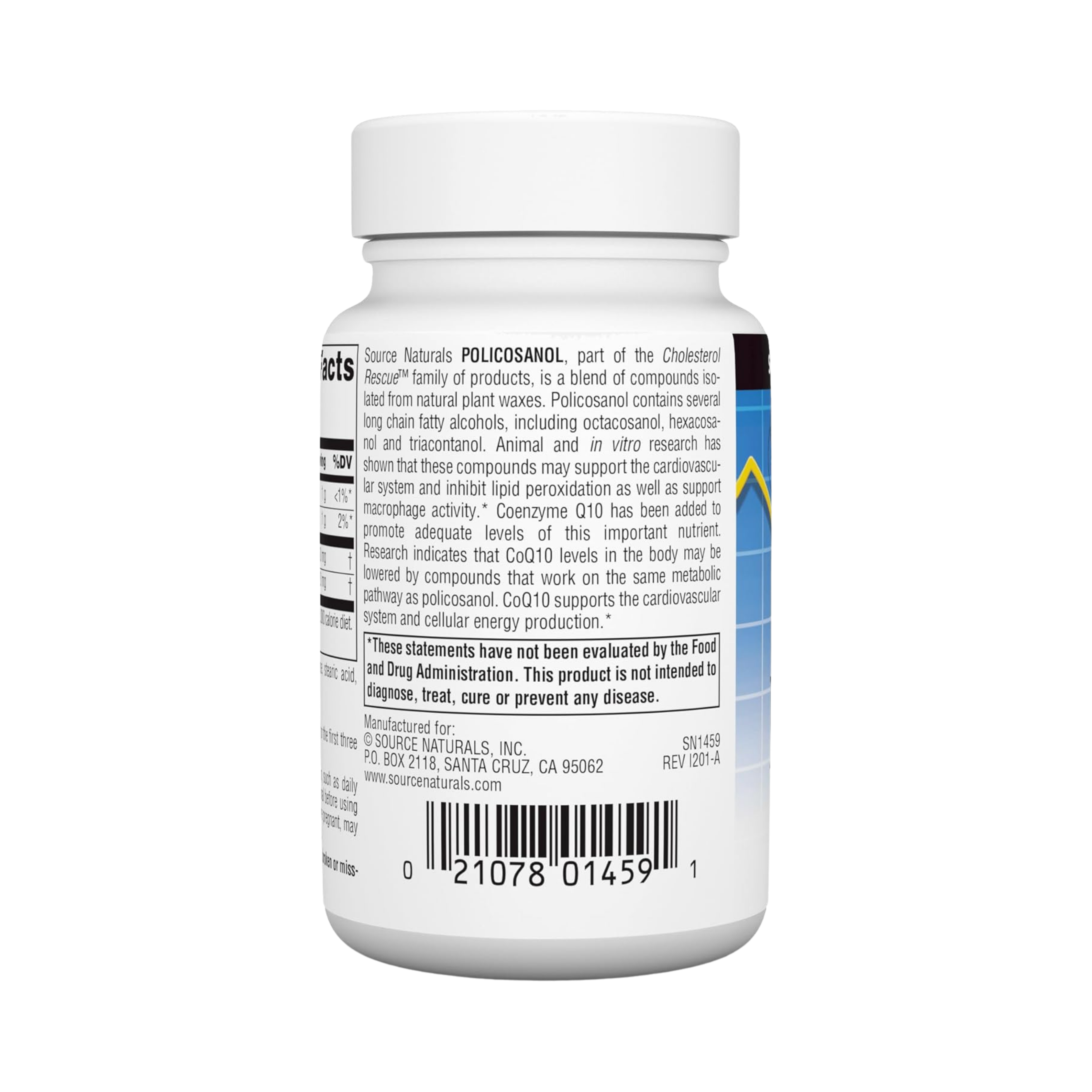 Source Naturals, Policosanol with Coenzyme Q10, 10 Mg, 120 Tablets