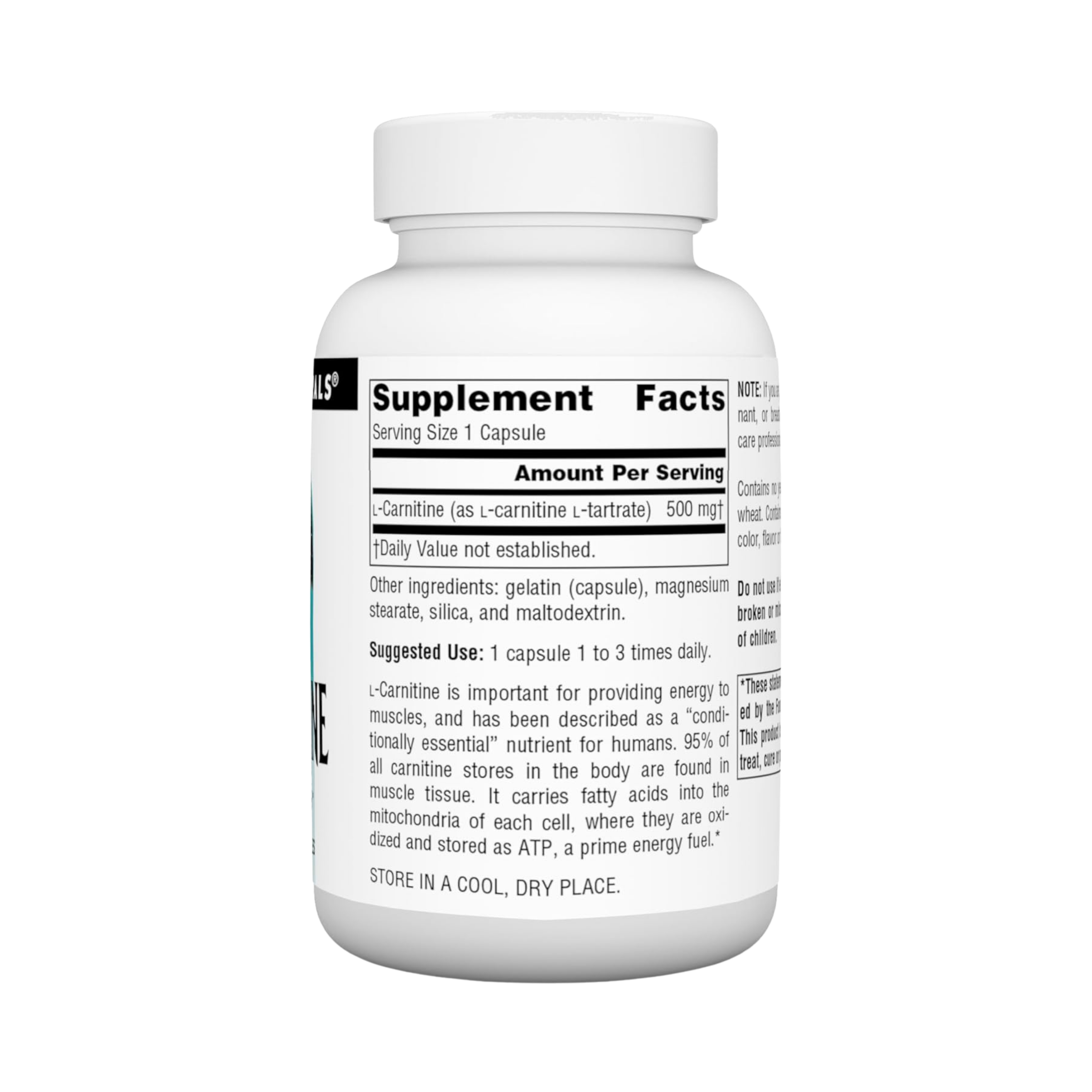 Source Naturals, L-Carnitine, 500 Mg, 60 Capsules