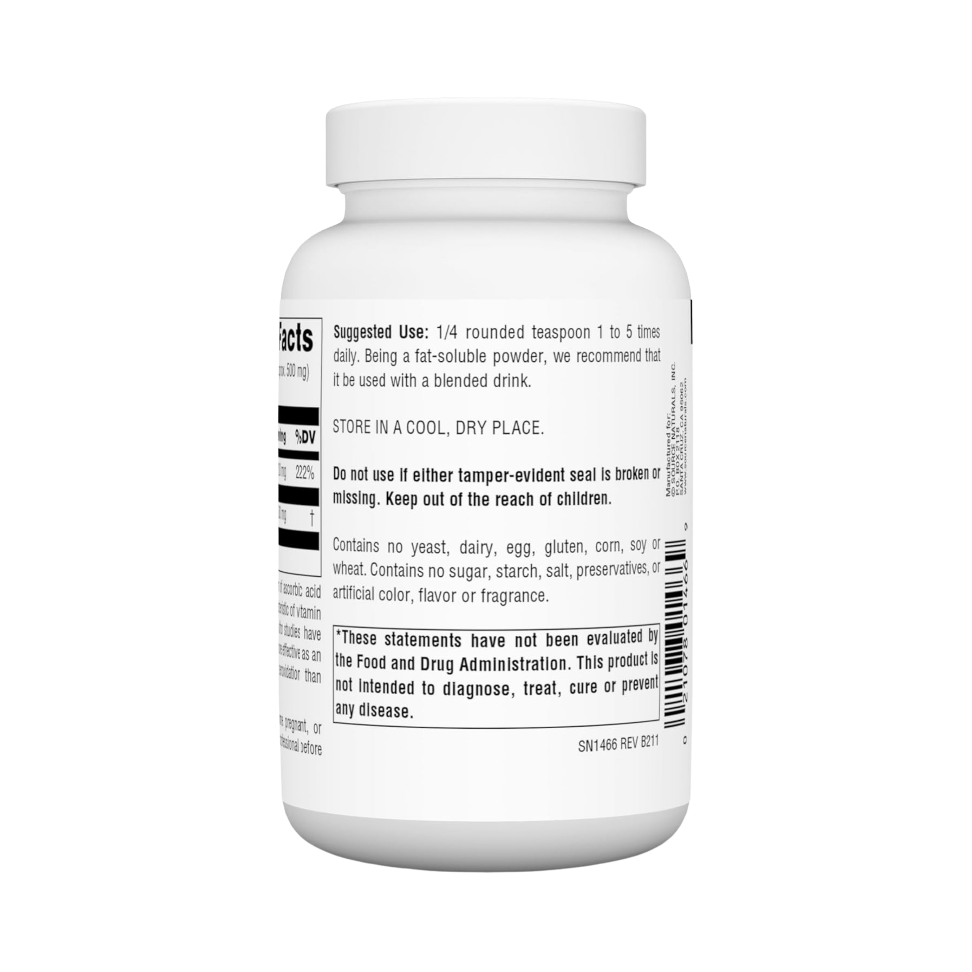 Source Naturals, Ascorbyl Palmitate, 2 Oz Powder