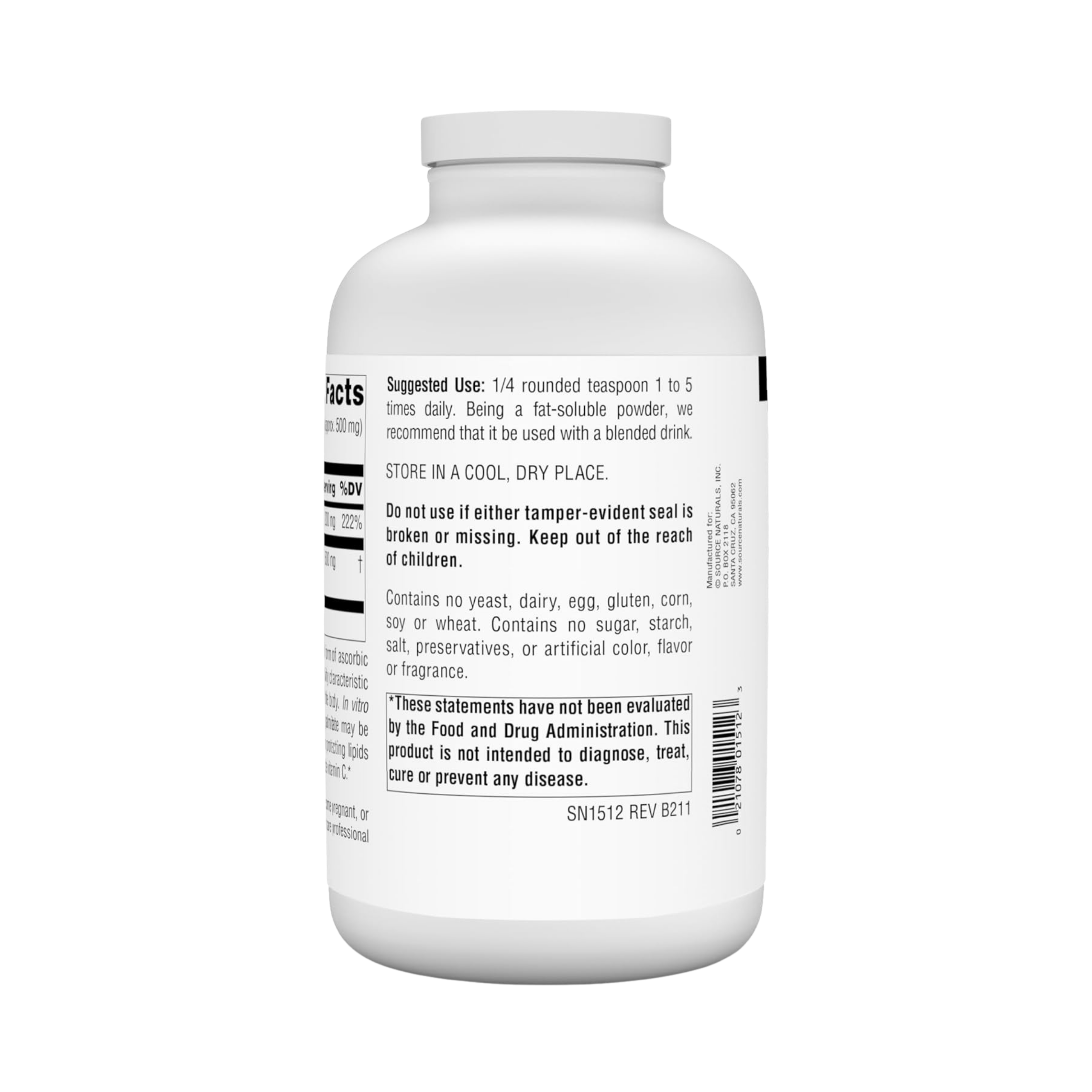Source Naturals, Ascorbyl Palmitate, 8 Oz Powder