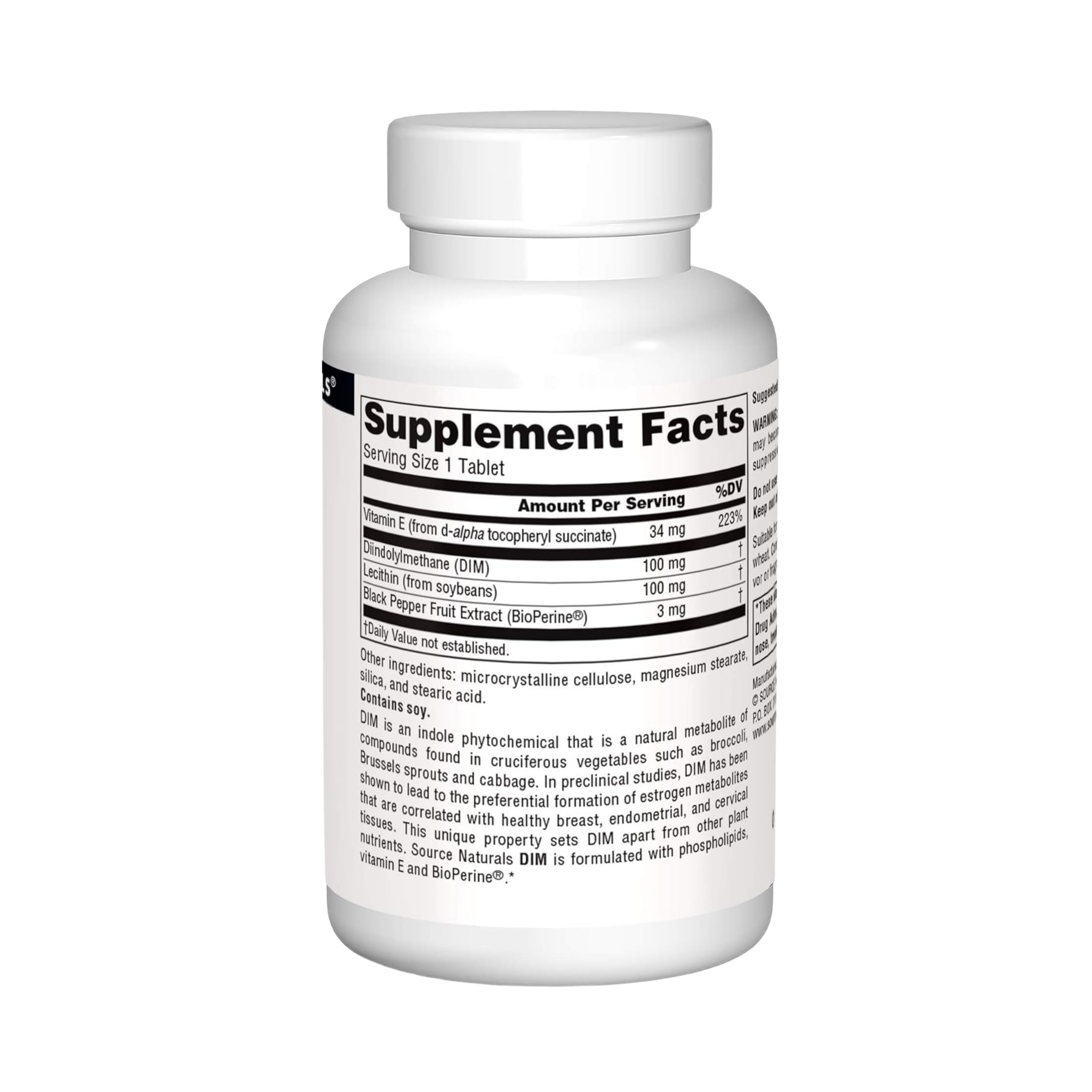 Source Naturals, DIM, 100 Mg, 60 Tablets