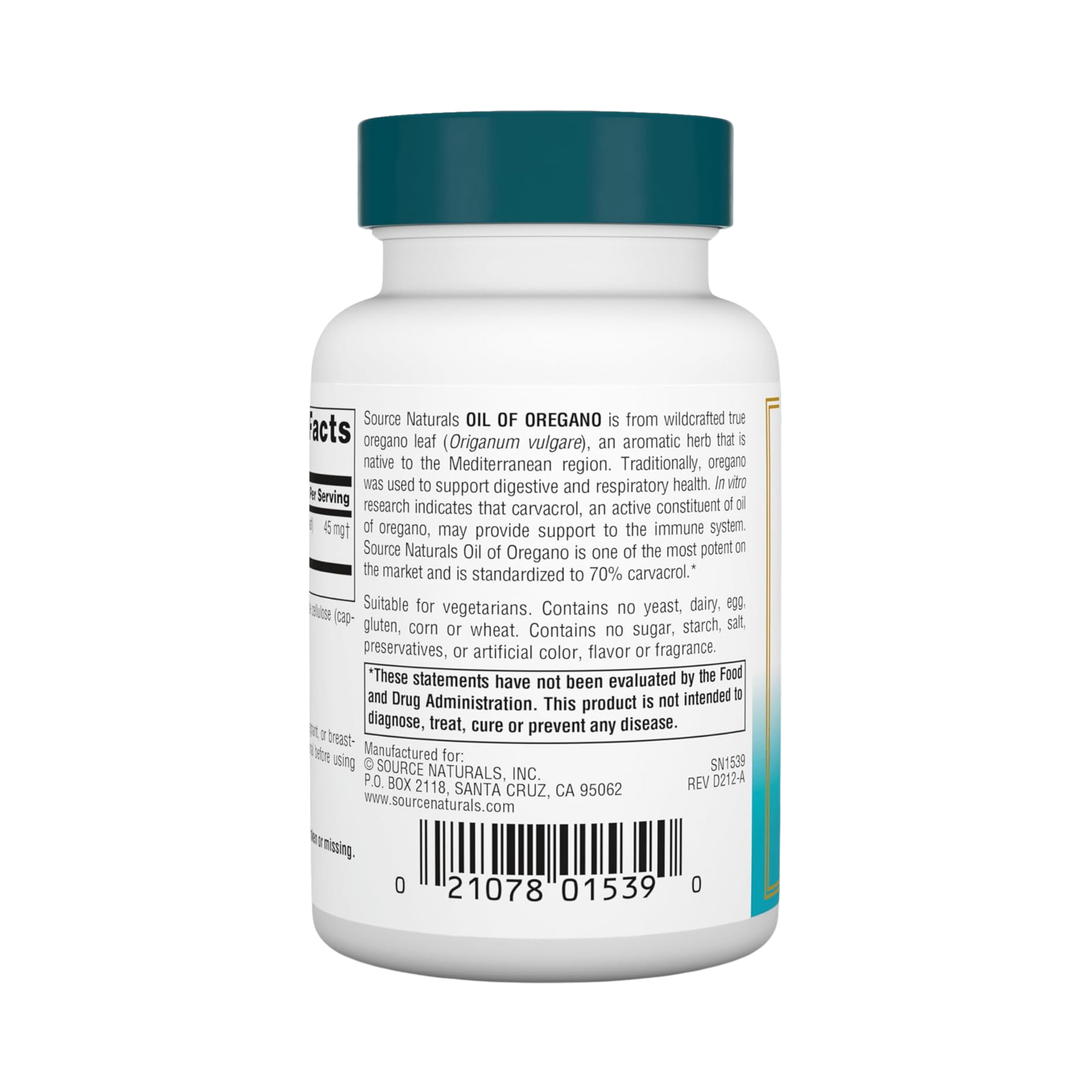 Source Naturals, Wellness Oil of Oregano, 60 Vegetarian Capsules