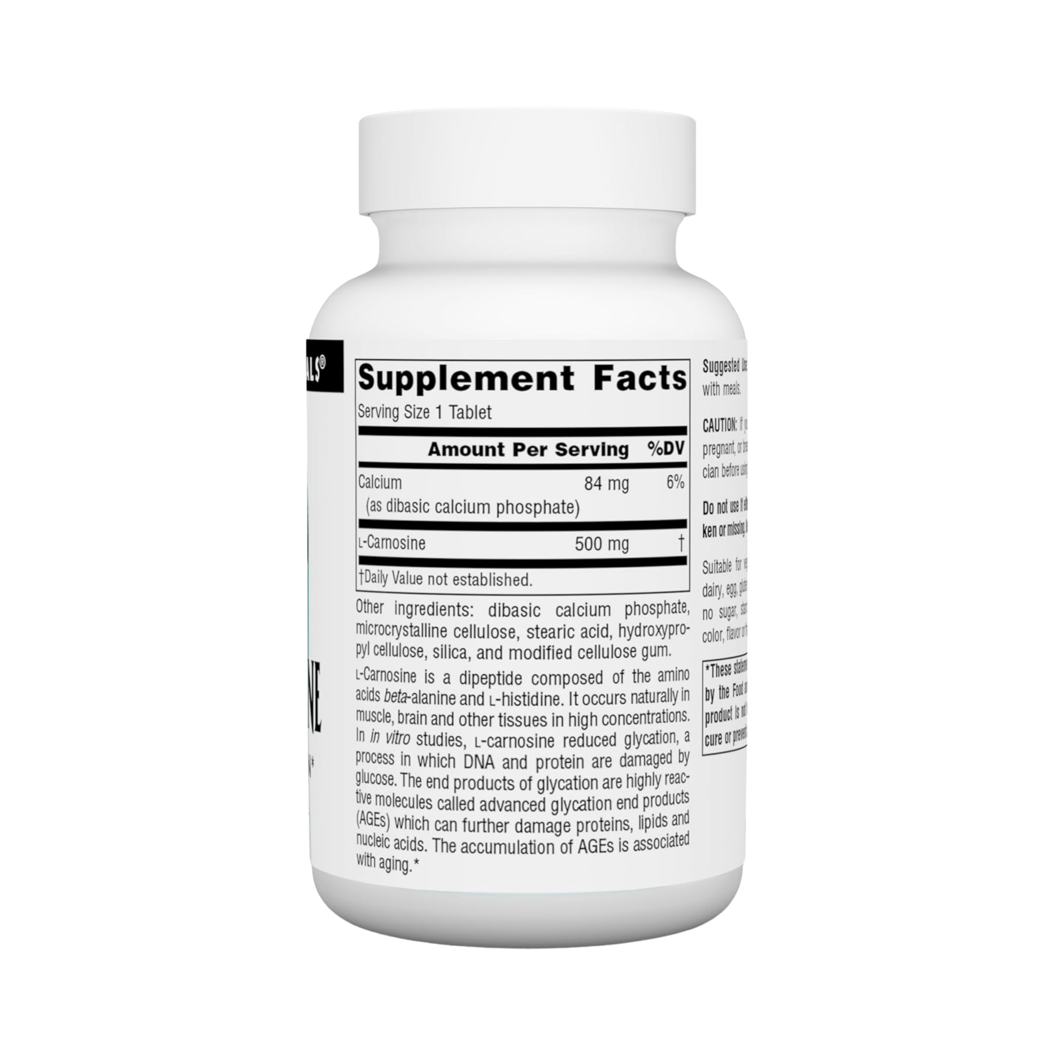 Source Naturals, L-Carnosine, 500 Mg, 60 Tablets