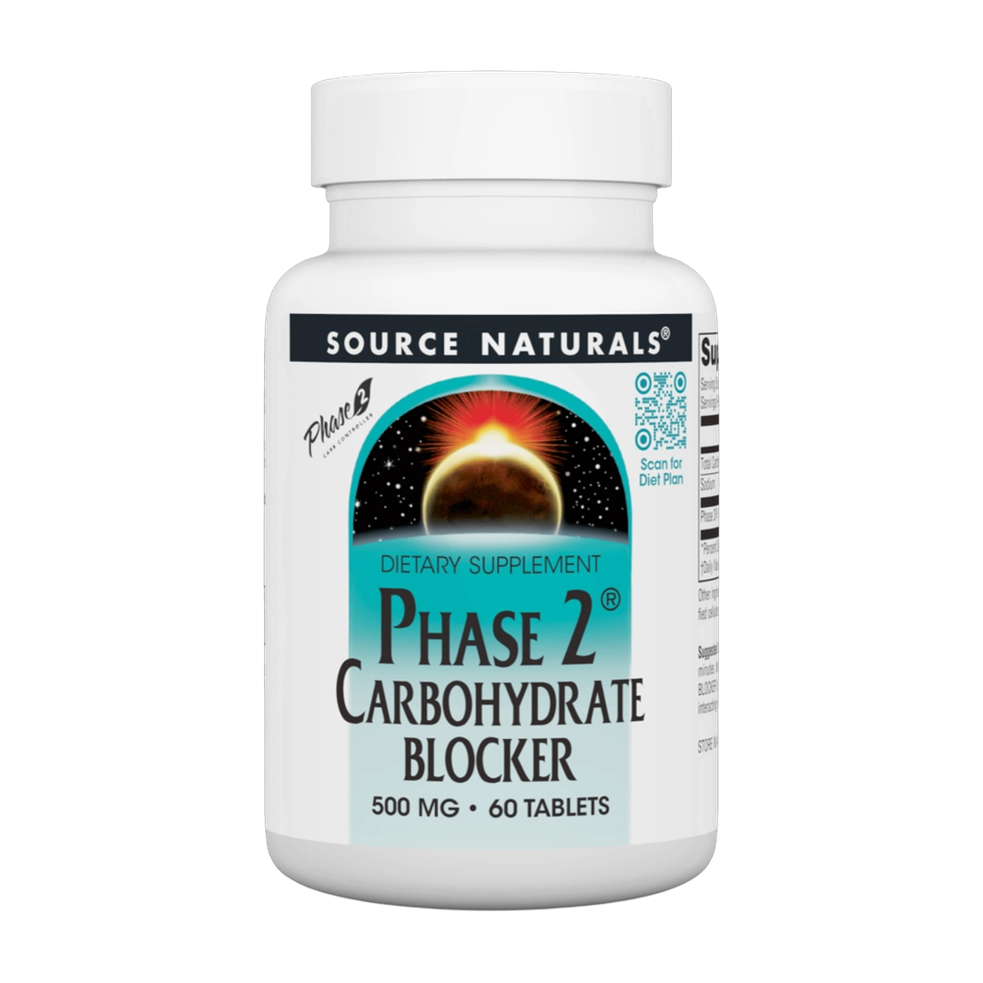 Source Naturals, Phase 2 Carbohydrate Blocker, 500 Mg, 60 Tablets