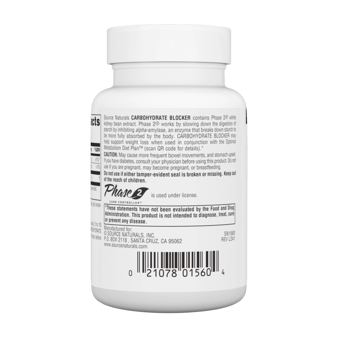Source Naturals, Phase 2 Carbohydrate Blocker, 500 Mg, 60 Tablets