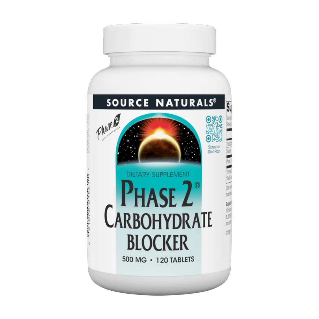 Source Naturals, Phase 2 Carbohydrate Blocker, 500 Mg, 120 Tablets