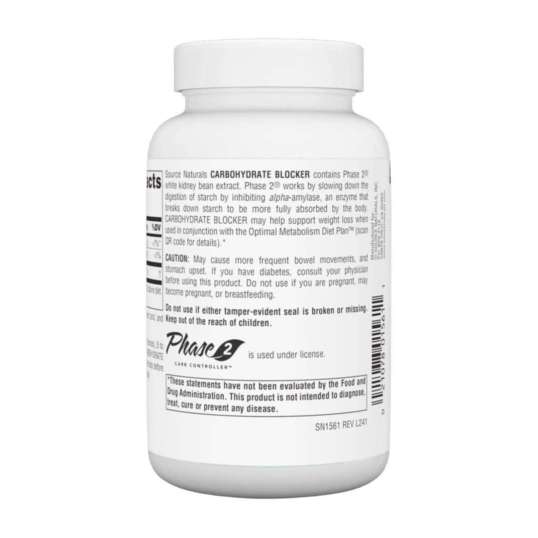 Source Naturals, Phase 2 Carbohydrate Blocker, 500 Mg, 120 Tablets