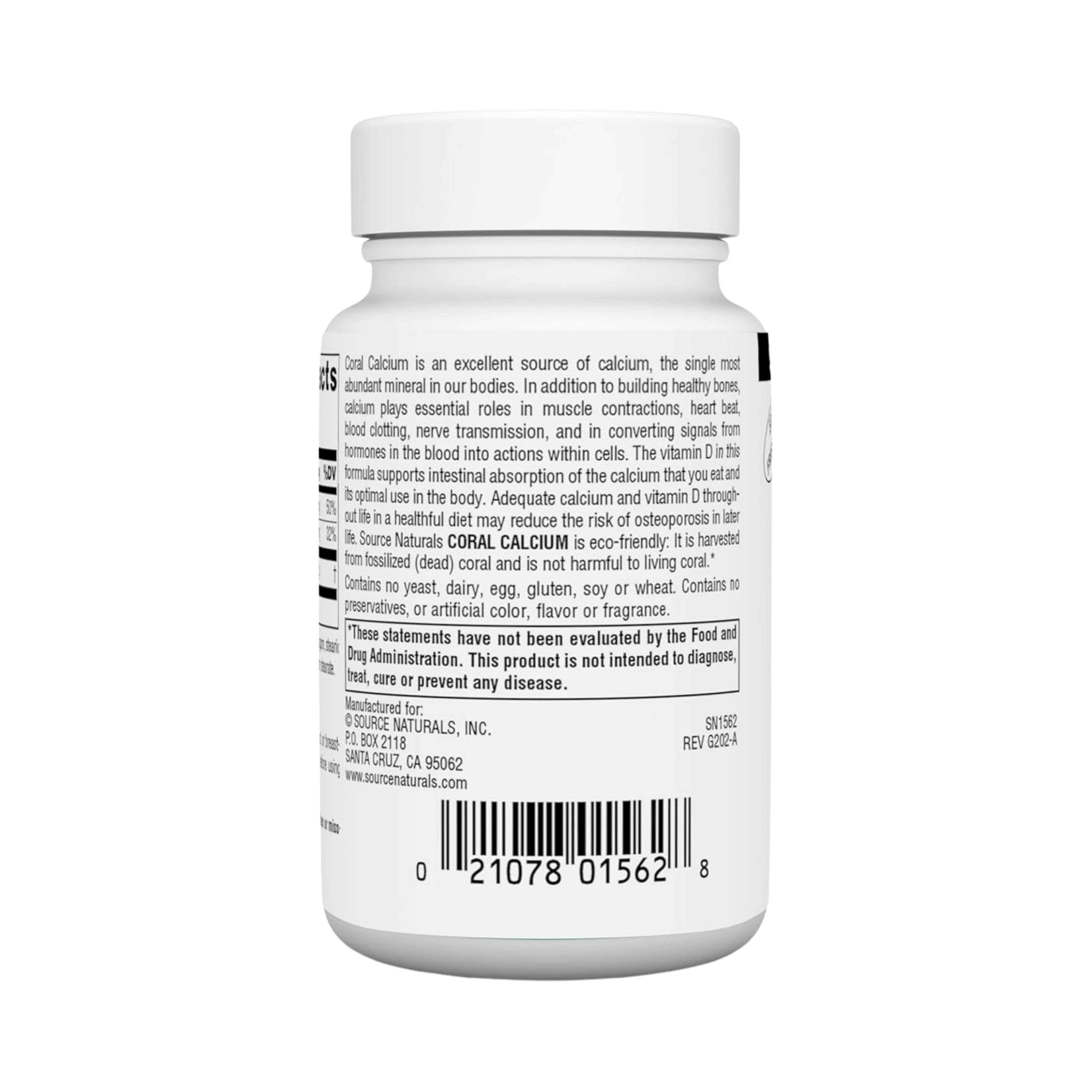 Source Naturals, Coral Calcium, 600 Mg, 60 Tablets