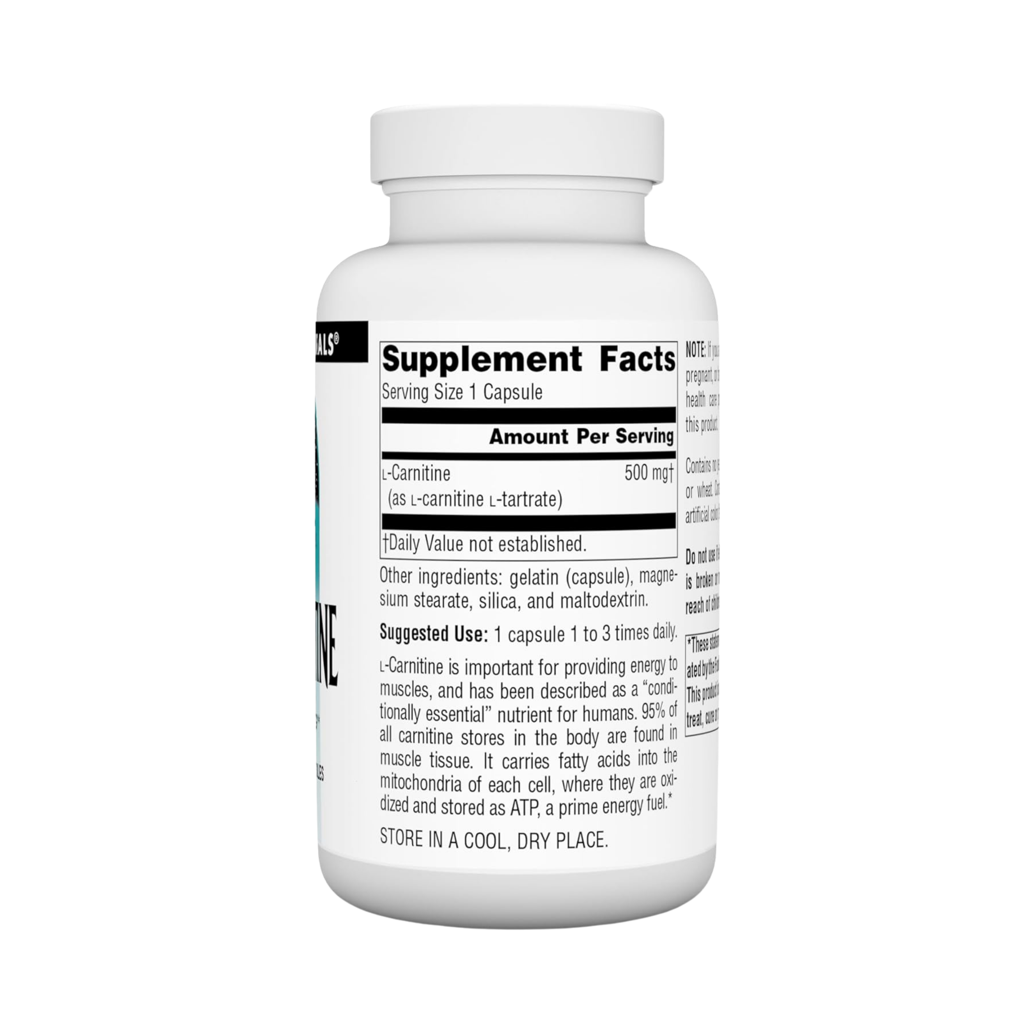 Source Naturals, L-Carnitine, 500 Mg, 120 Capsules