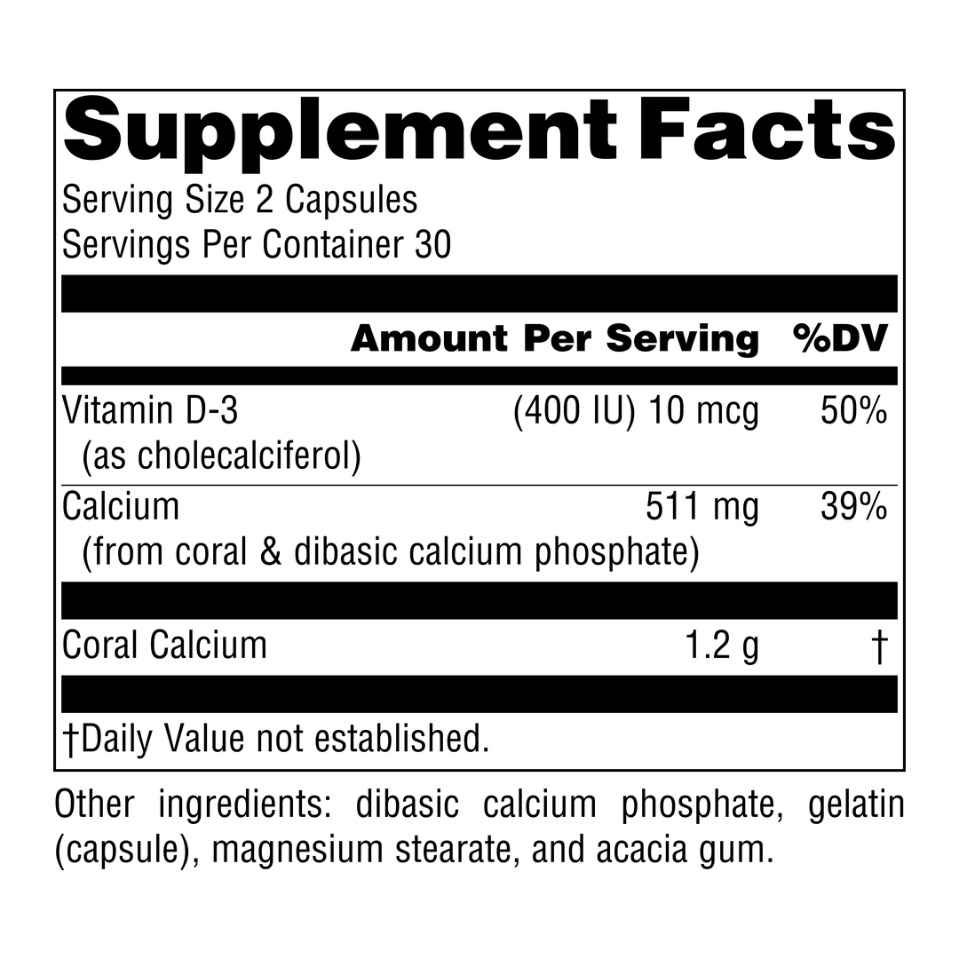 Source Naturals, Coral Calcium, 600 Mg, 60 Capsules