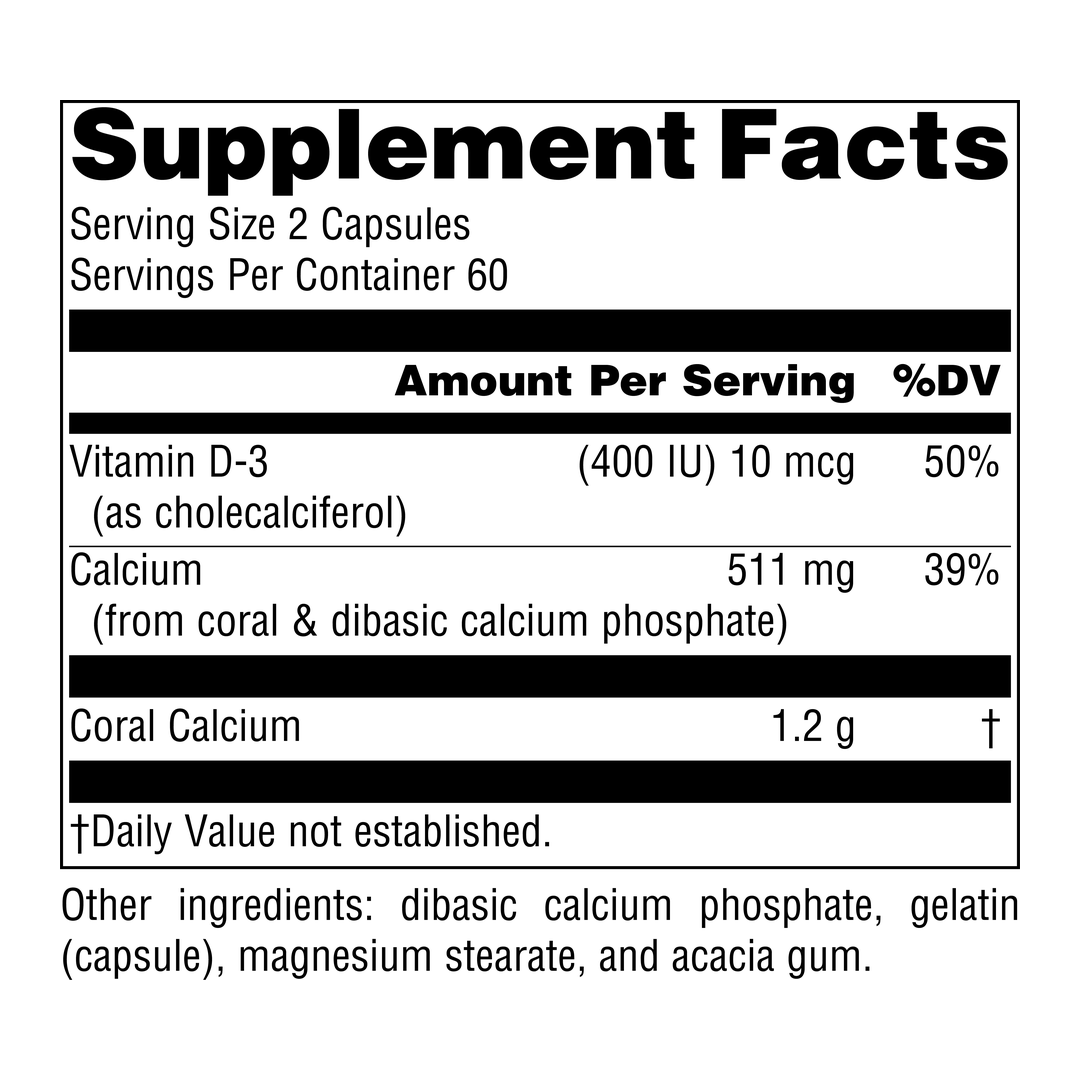 Source Naturals, Coral Calcium, 600 Mg, 120 Capsules