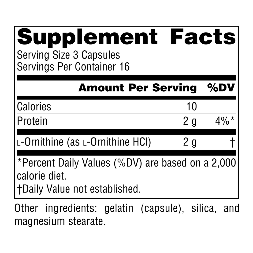 Source Naturals, L-Ornithine 667mg (50, 100) Capsules | Maple Herbs