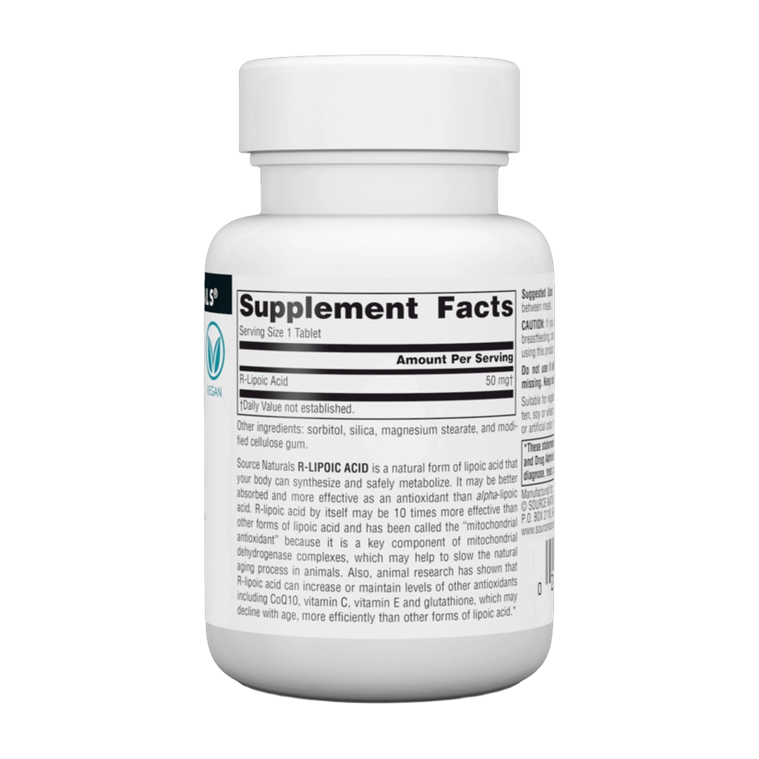 Source Naturals, R-Lipoic Acid 50mg (30, 60) Tablets | Maple Herbs