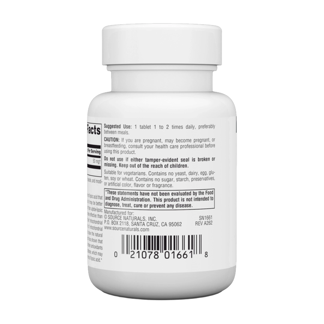Source Naturals, R-Lipoic Acid 50mg (30, 60) Tablets | Maple Herbs