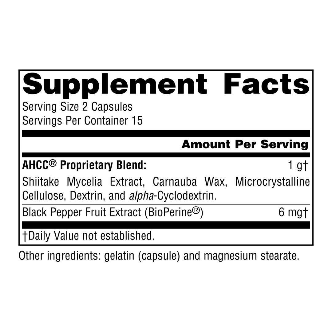 Source Naturals, AHCC® with BioPerine®, 500mg, 30 Capsule