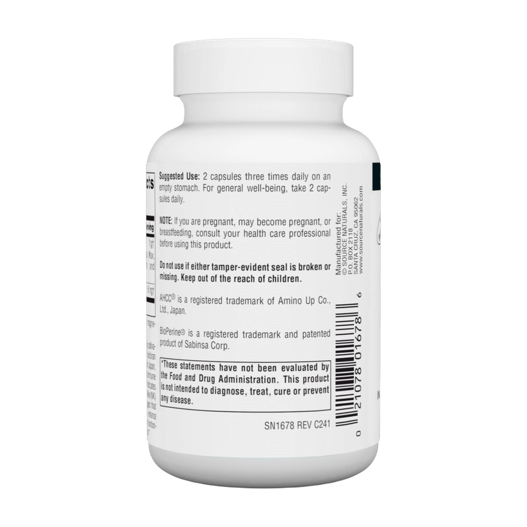 Source Naturals, AHCC® with BioPerine®, 500mg, 60 Capsule