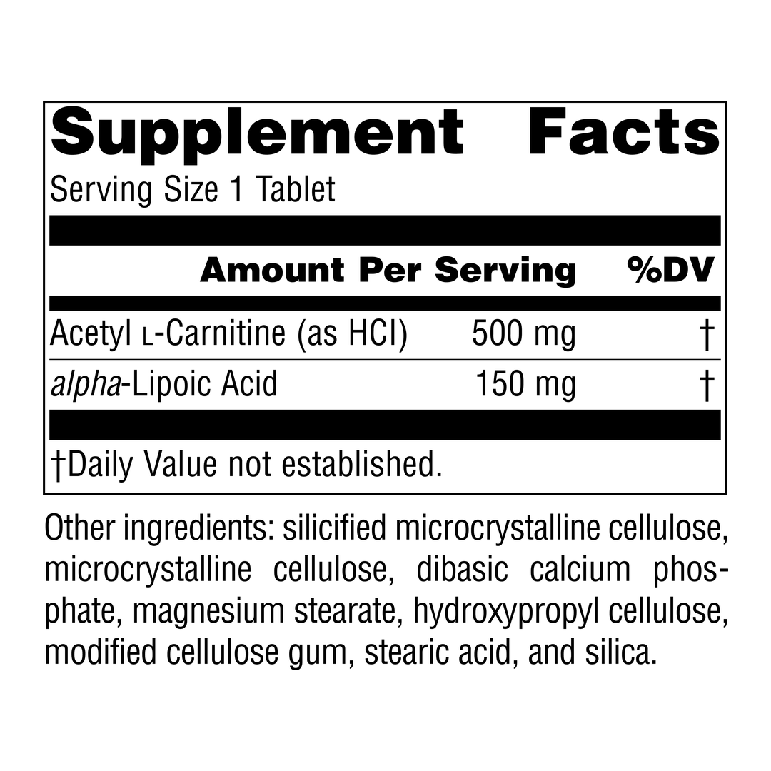 Source Naturals, Acetyl L-Carnitine & Alpha-Lipoic Acid, 650 Mg, 120 Tabs