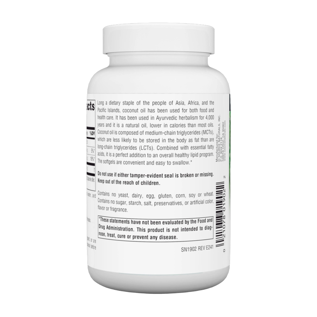 Source Naturals, Coconut Oil Extra Virgin, 1000 Mg, 60 Softgels